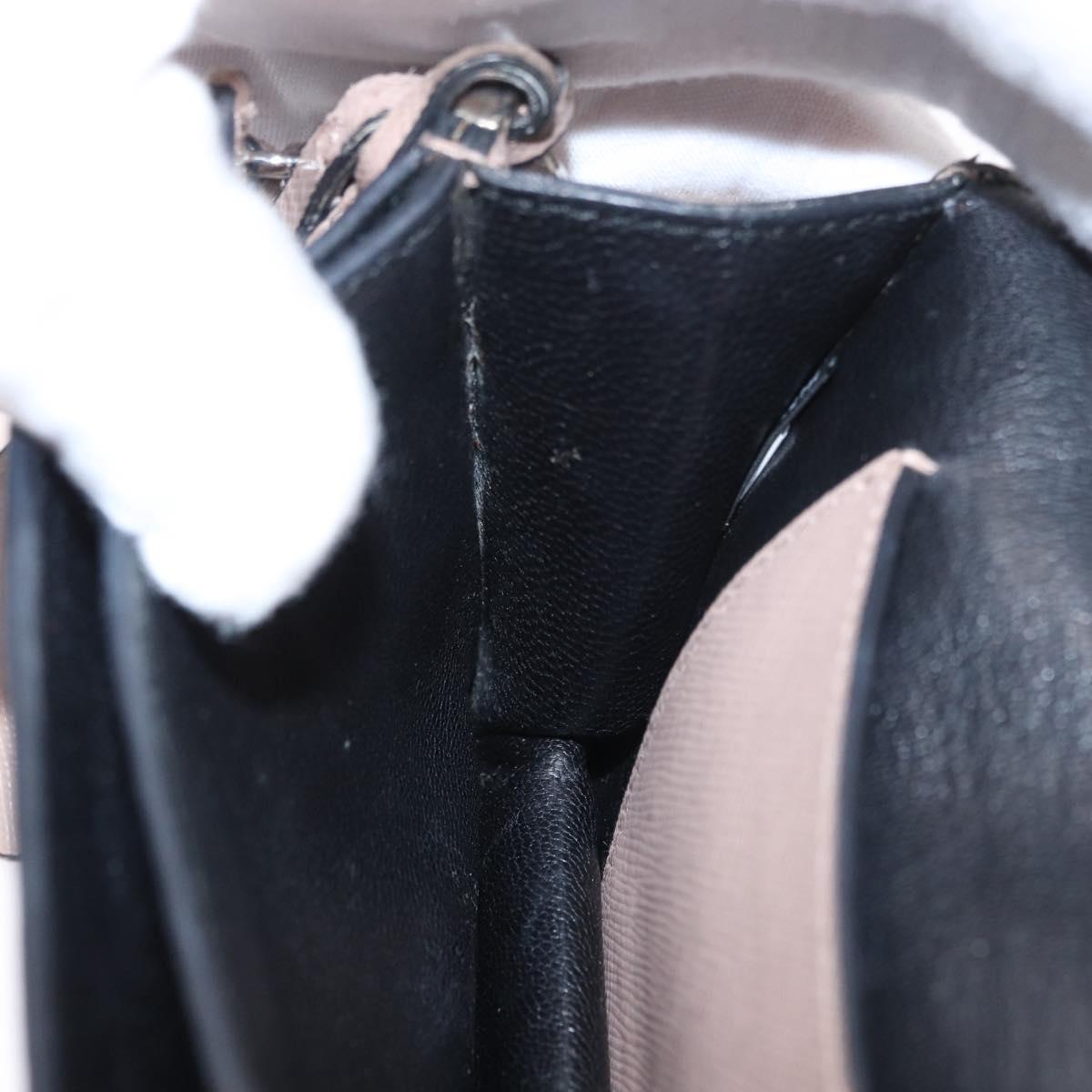 PRADA Shoulder Bag Saffiano leather Beige Silver Auth ka4901V