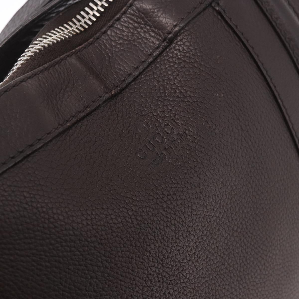 GUCCI Shoulder Bag Leather Brown Silver 233329 Auth ka4905
