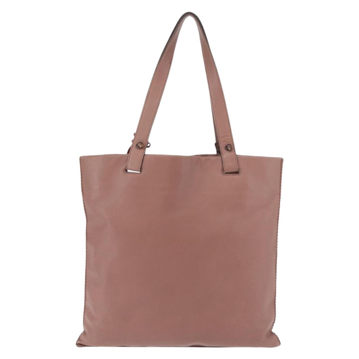 LOEWE Anagram Hand Bag Leather Pink Gold Auth ka4908