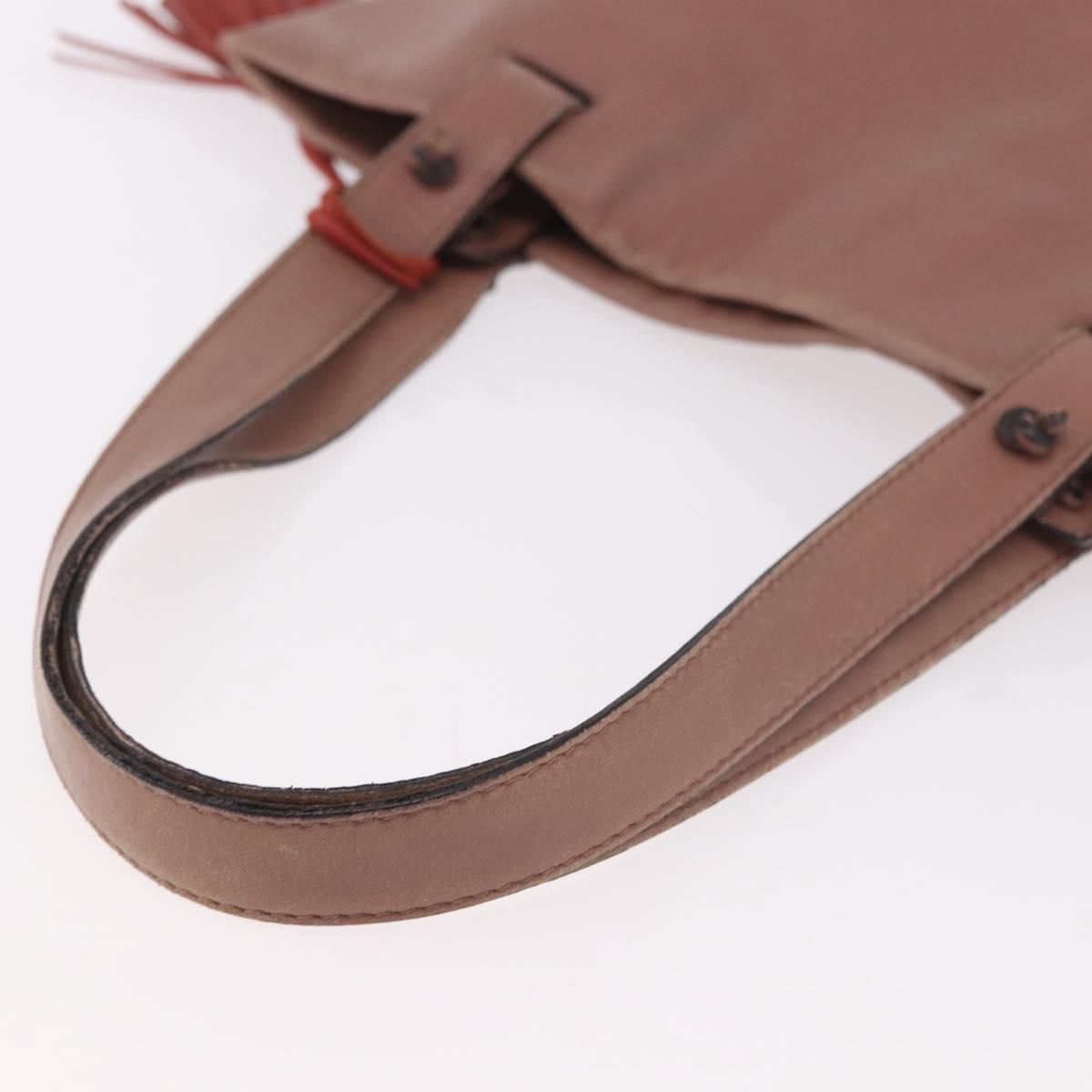 LOEWE Anagram Hand Bag Leather Pink Gold Auth ka4908