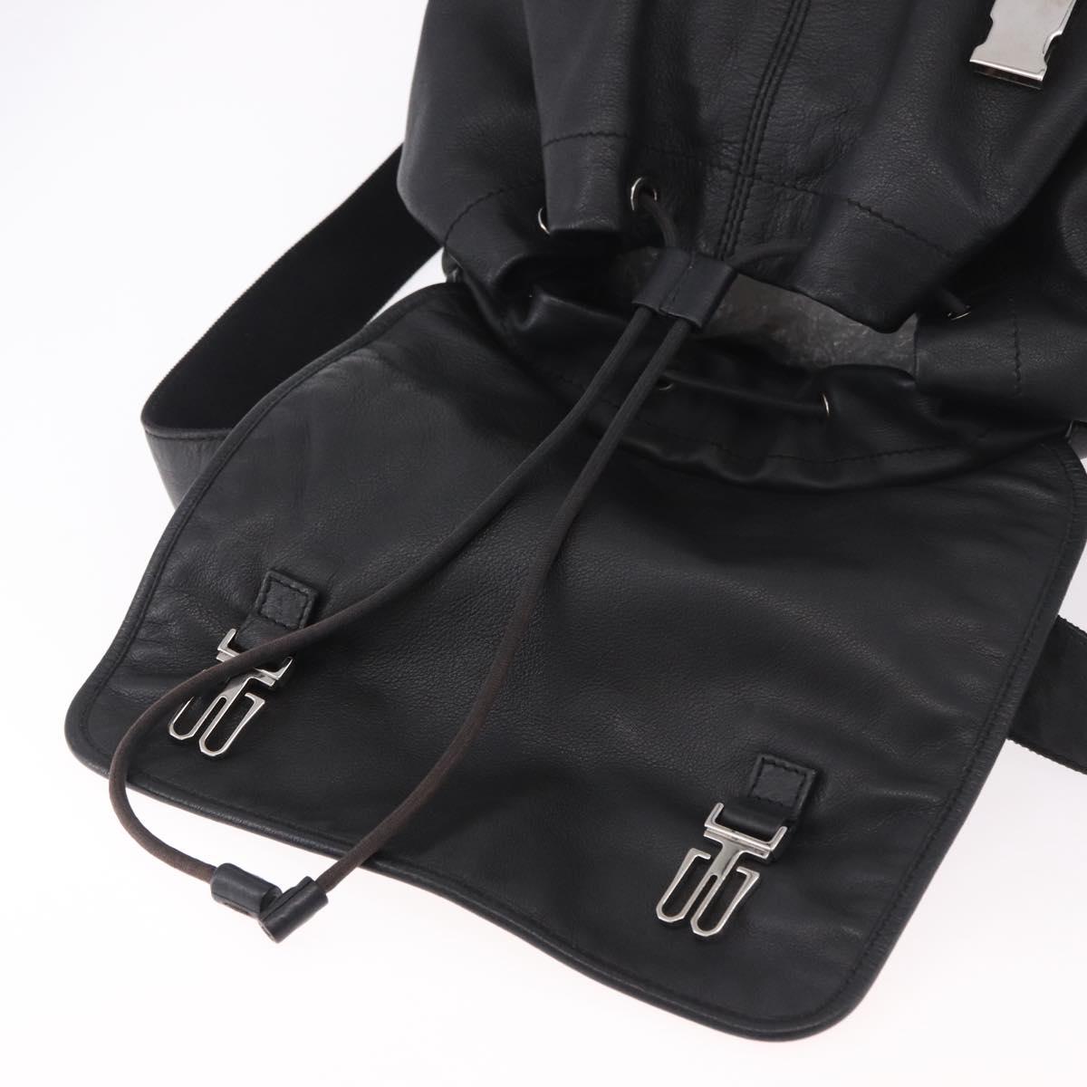 BALENCIAGA Backpack Leather Black Silver 340138 Auth ka4909