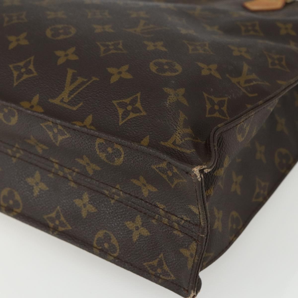 LOUIS VUITTON Monogram Sac Plat Hand Bag M51140 LV Auth ka491