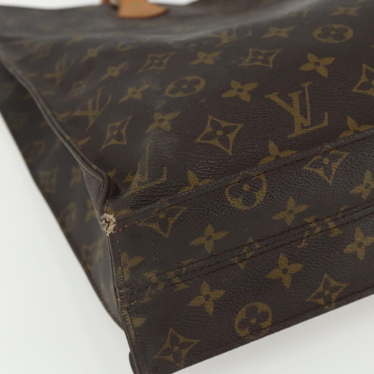 LOUIS VUITTON Monogram Sac Plat Hand Bag M51140 LV Auth ka491