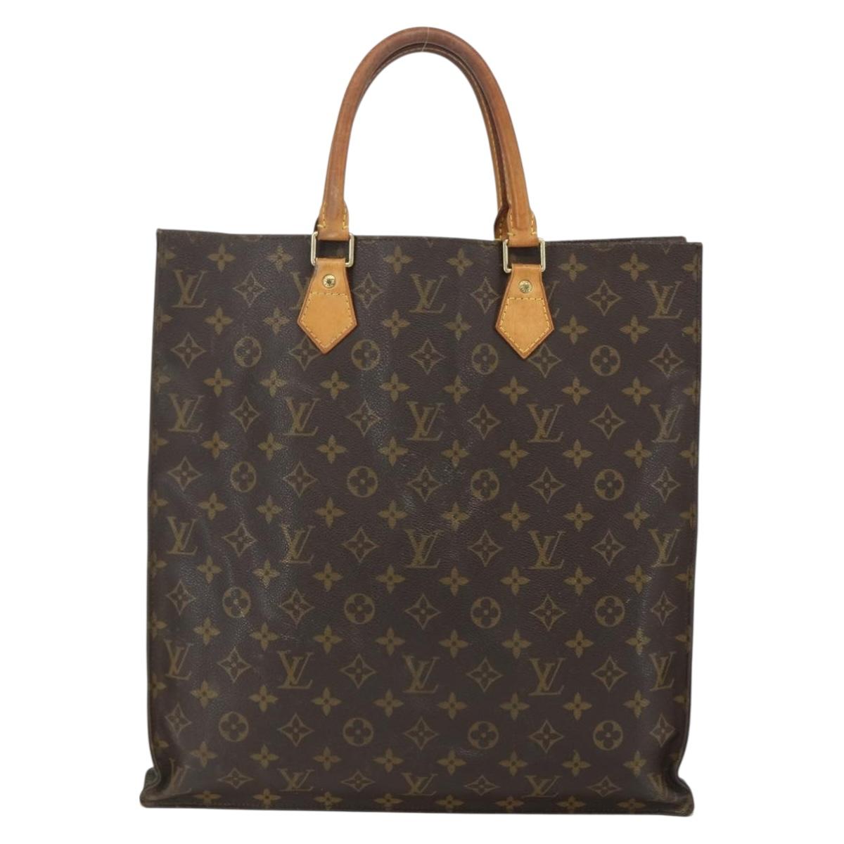 LOUIS VUITTON Monogram Sac Plat Hand Bag M51140 LV Auth ka491