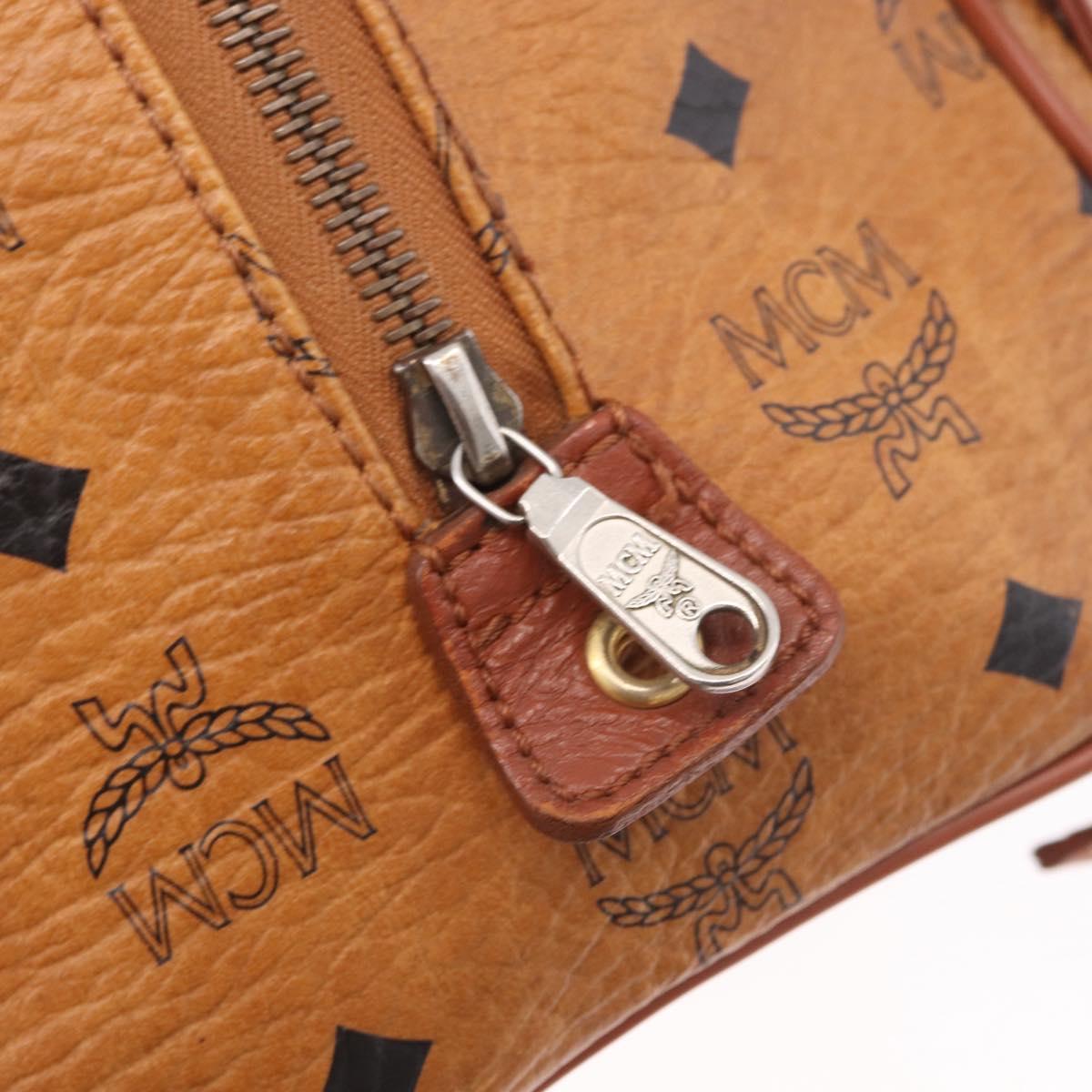 MCM Vicetos Logogram Hand Bag PVC Leather 2way Brown Gold Auth ka4912