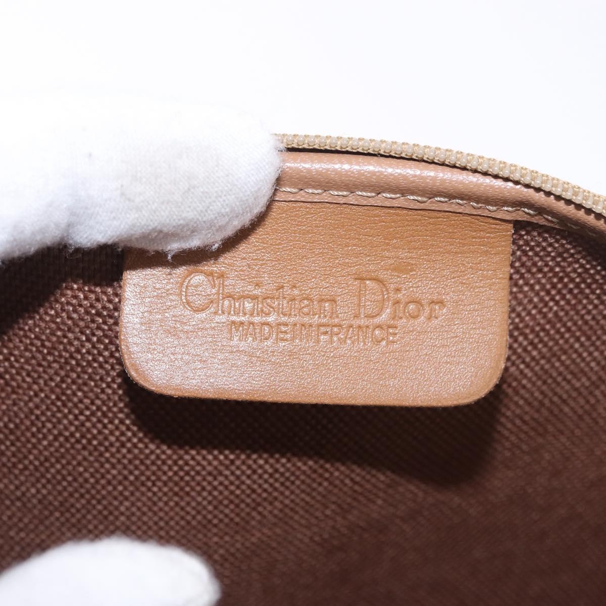 Christian Dior Honeycomb Canvas Chain Shoulder Bag PVC Beige Gold Auth ka4914