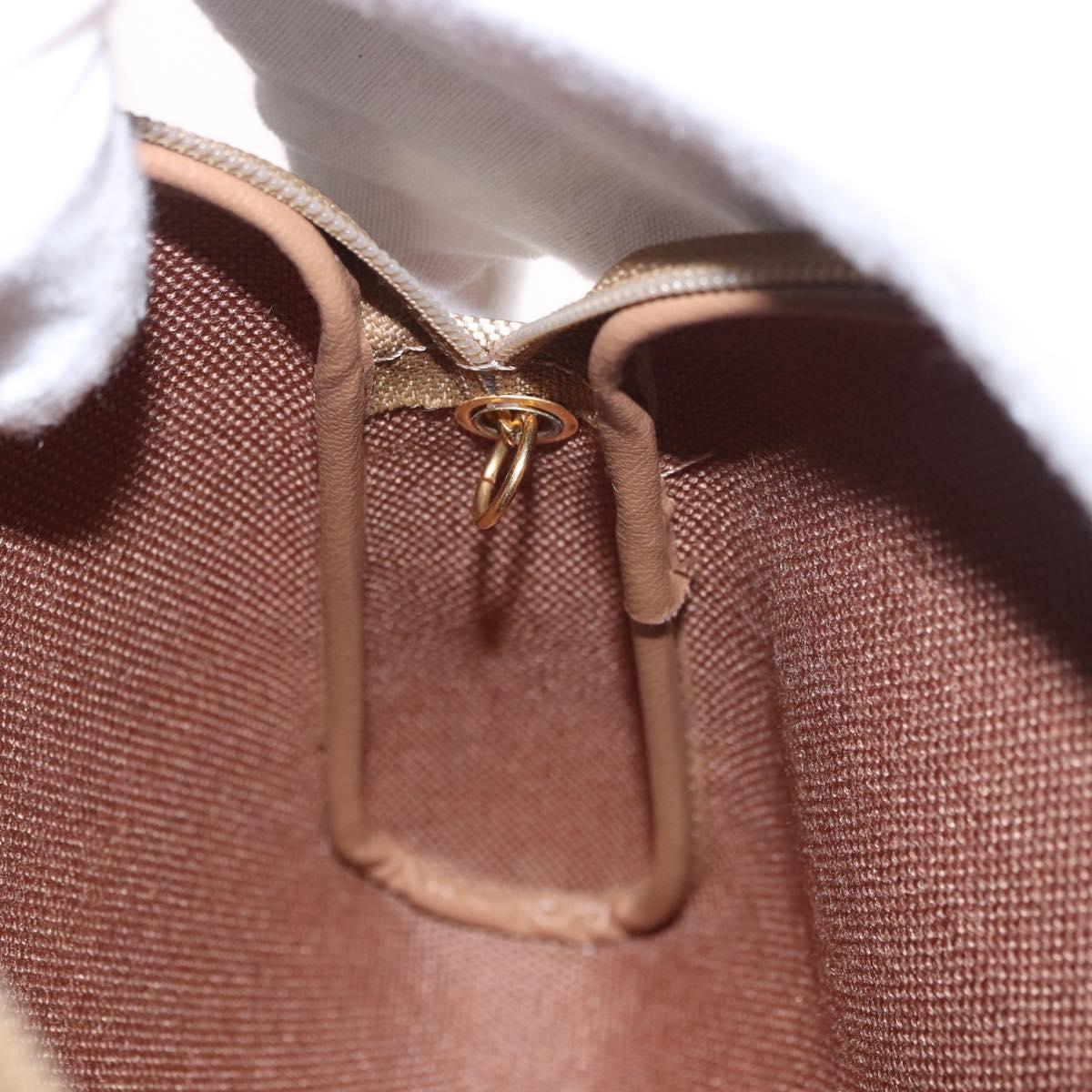 Christian Dior Honeycomb Canvas Chain Shoulder Bag PVC Beige Gold Auth ka4914
