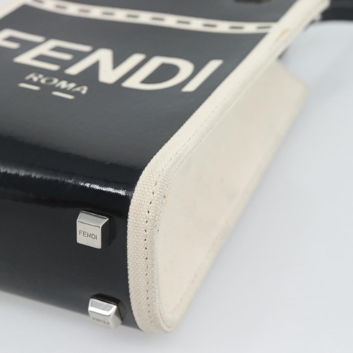 FENDI Hand Bag Patent leather 2way Black Silver Auth ka4919M