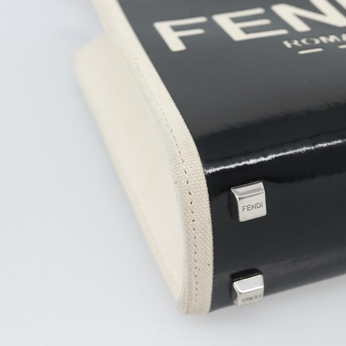 FENDI Hand Bag Patent leather 2way Black Silver Auth ka4919M
