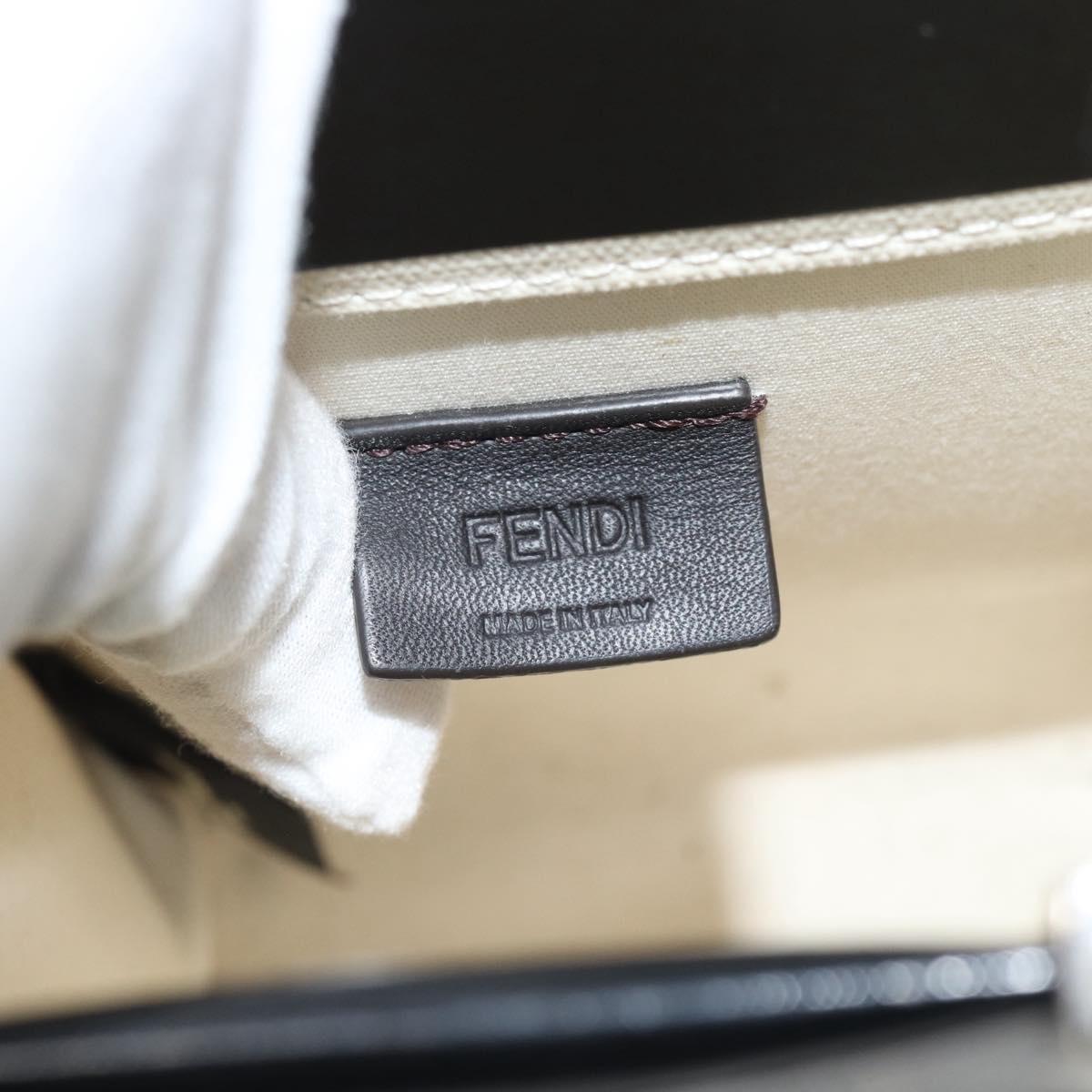 FENDI Hand Bag Patent leather 2way Black Silver Auth ka4919M