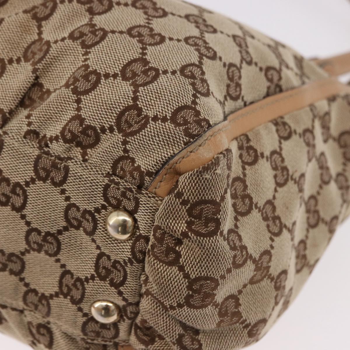 GUCCI GG Canvas Abbey Hand Bag Beige Gold 189831 Auth ka4927