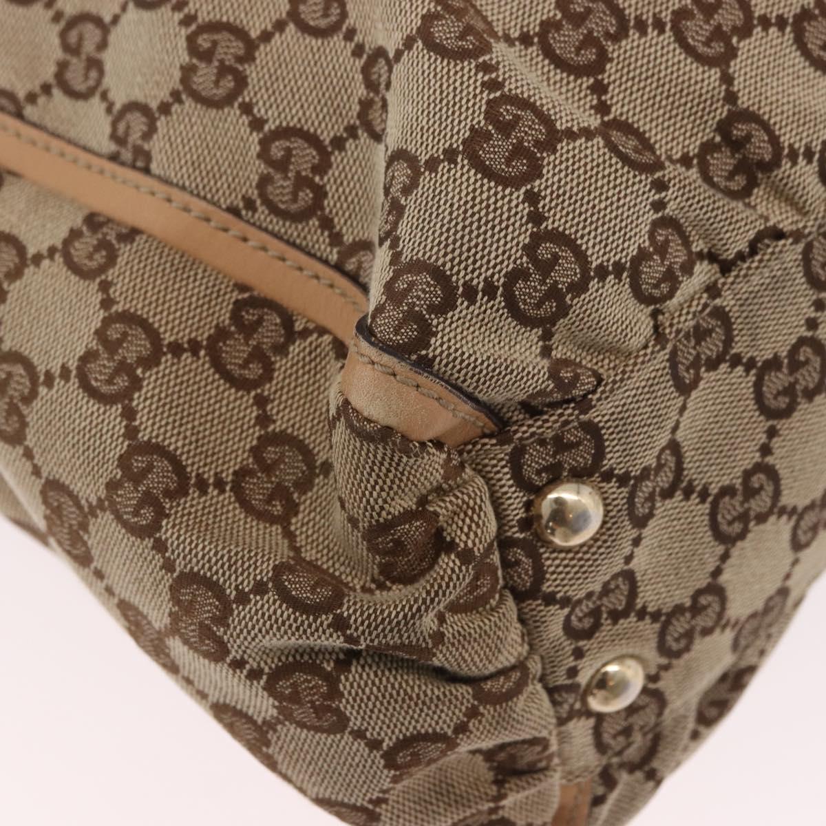 GUCCI GG Canvas Abbey Hand Bag Beige Gold 189831 Auth ka4927
