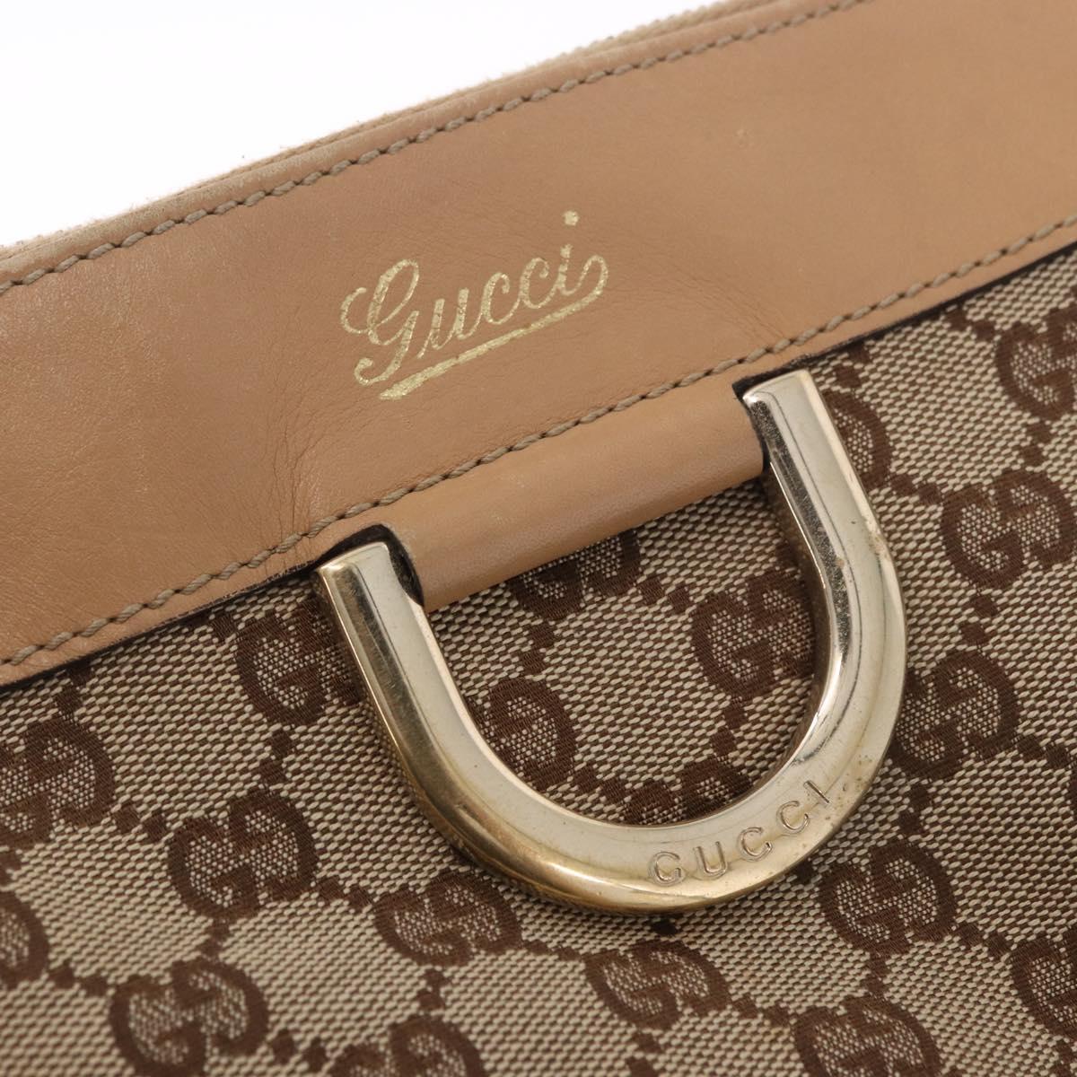 GUCCI GG Canvas Abbey Hand Bag Beige Gold 189831 Auth ka4927