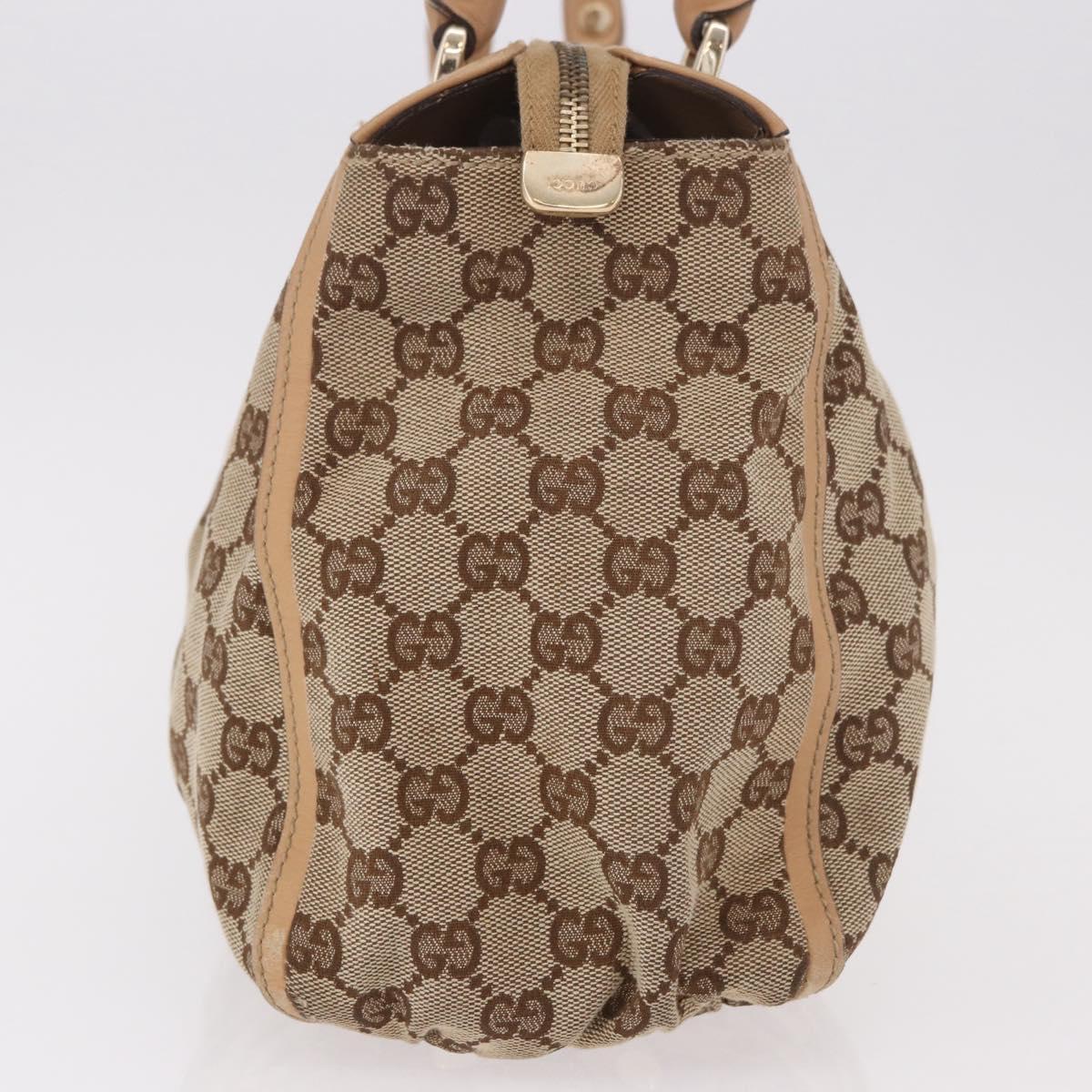 GUCCI GG Canvas Abbey Hand Bag Beige Gold 189831 Auth ka4927