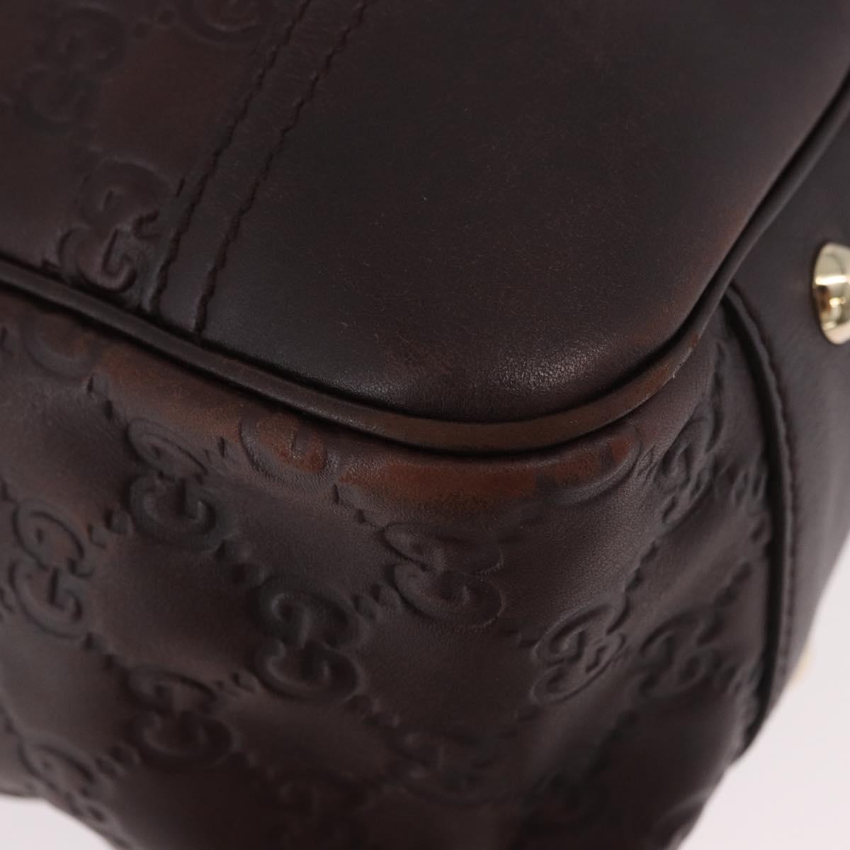 GUCCI GG Canvas Guccissima Princess Bag Leather Brown Gold 163805 Auth ka4928A