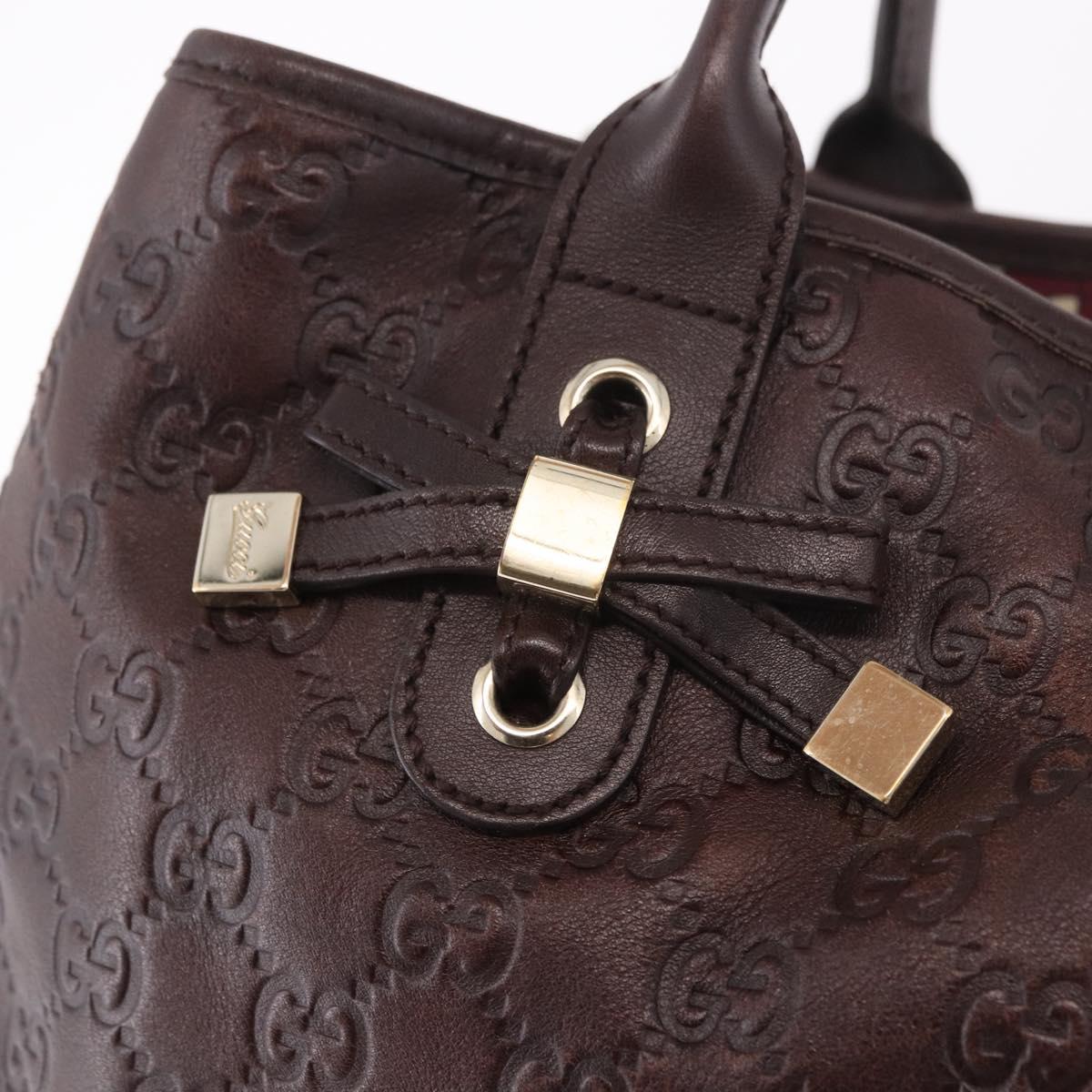 GUCCI GG Canvas Guccissima Princess Bag Leather Brown Gold 163805 Auth ka4928A