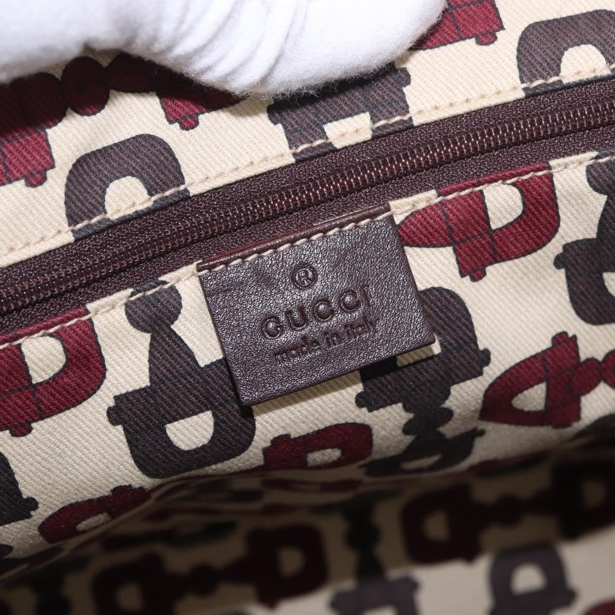 GUCCI GG Canvas Guccissima Princess Bag Leather Brown Gold 163805 Auth ka4928A