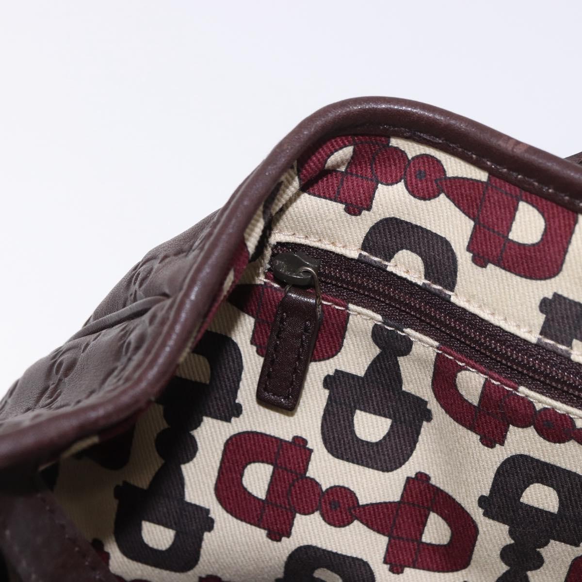 GUCCI GG Canvas Guccissima Princess Bag Leather Brown Gold 163805 Auth ka4928A