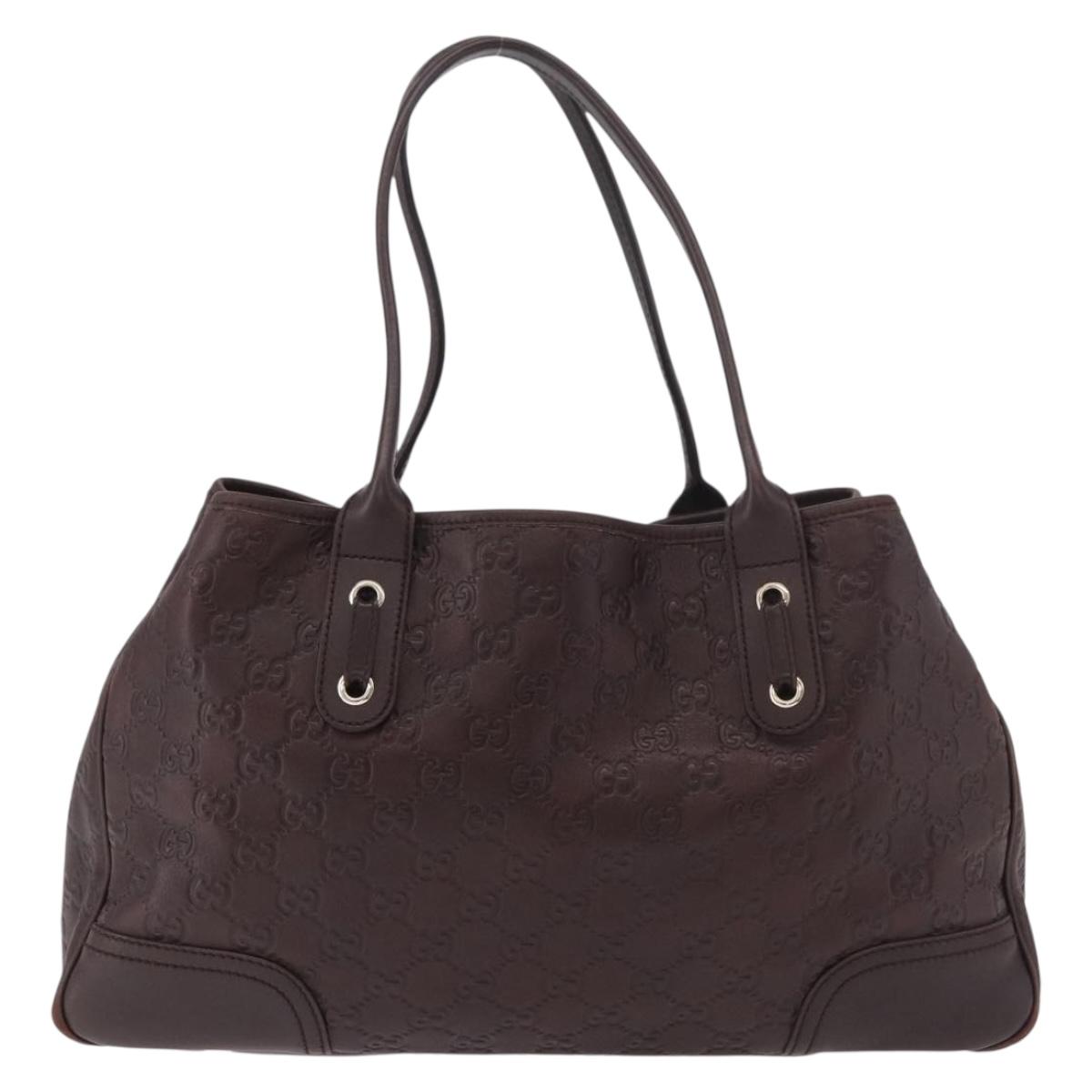 GUCCI GG Canvas Guccissima Princess Bag Leather Brown Gold 163805 Auth ka4928A