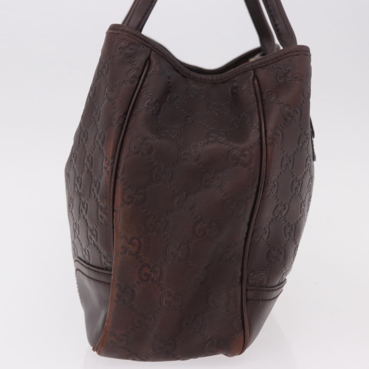 GUCCI GG Canvas Guccissima Princess Bag Leather Brown Gold 163805 Auth ka4928A