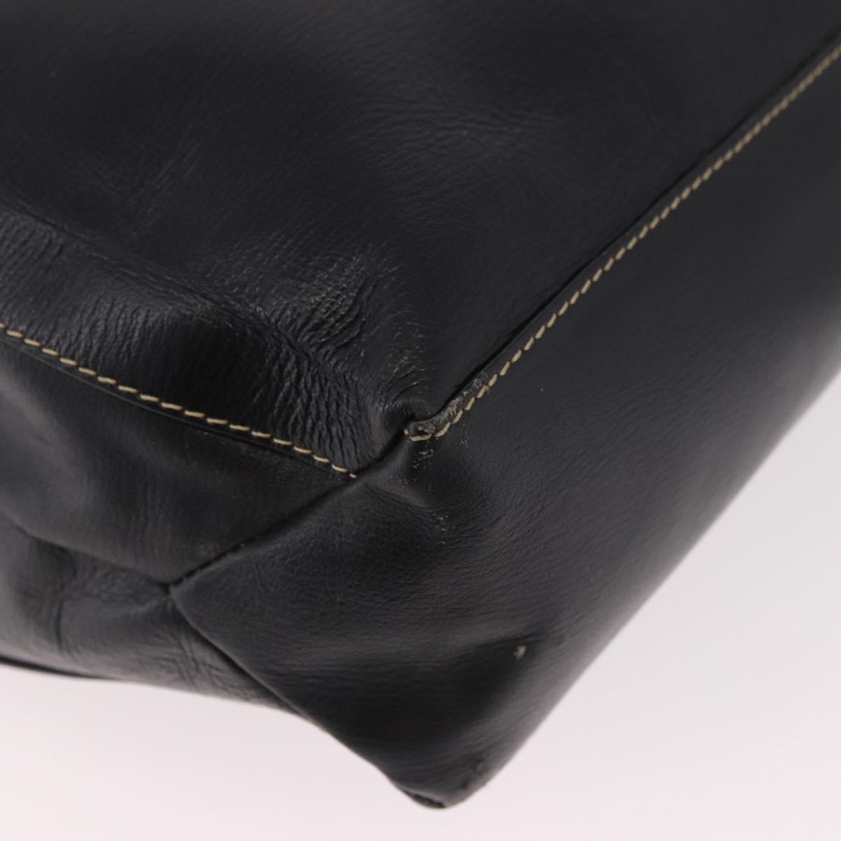 LOEWE Velazquez Hand Bag Leather 2way Black Gold Auth ka4929A