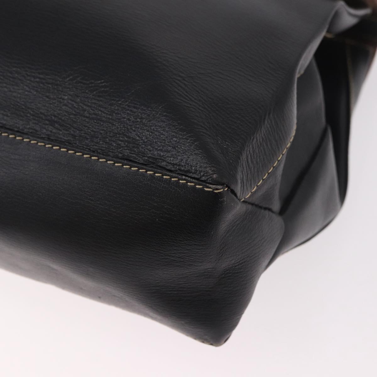 LOEWE Velazquez Hand Bag Leather 2way Black Gold Auth ka4929A