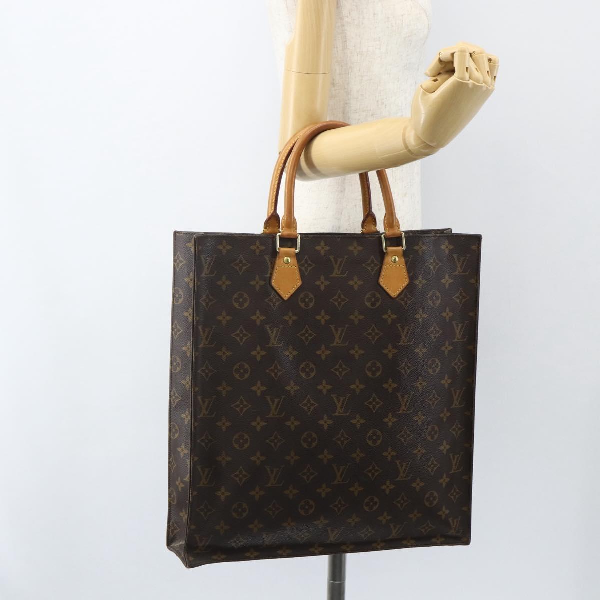 LOUIS VUITTON Monogram Sac Plat Hand Bag M51140 LV Auth ka493