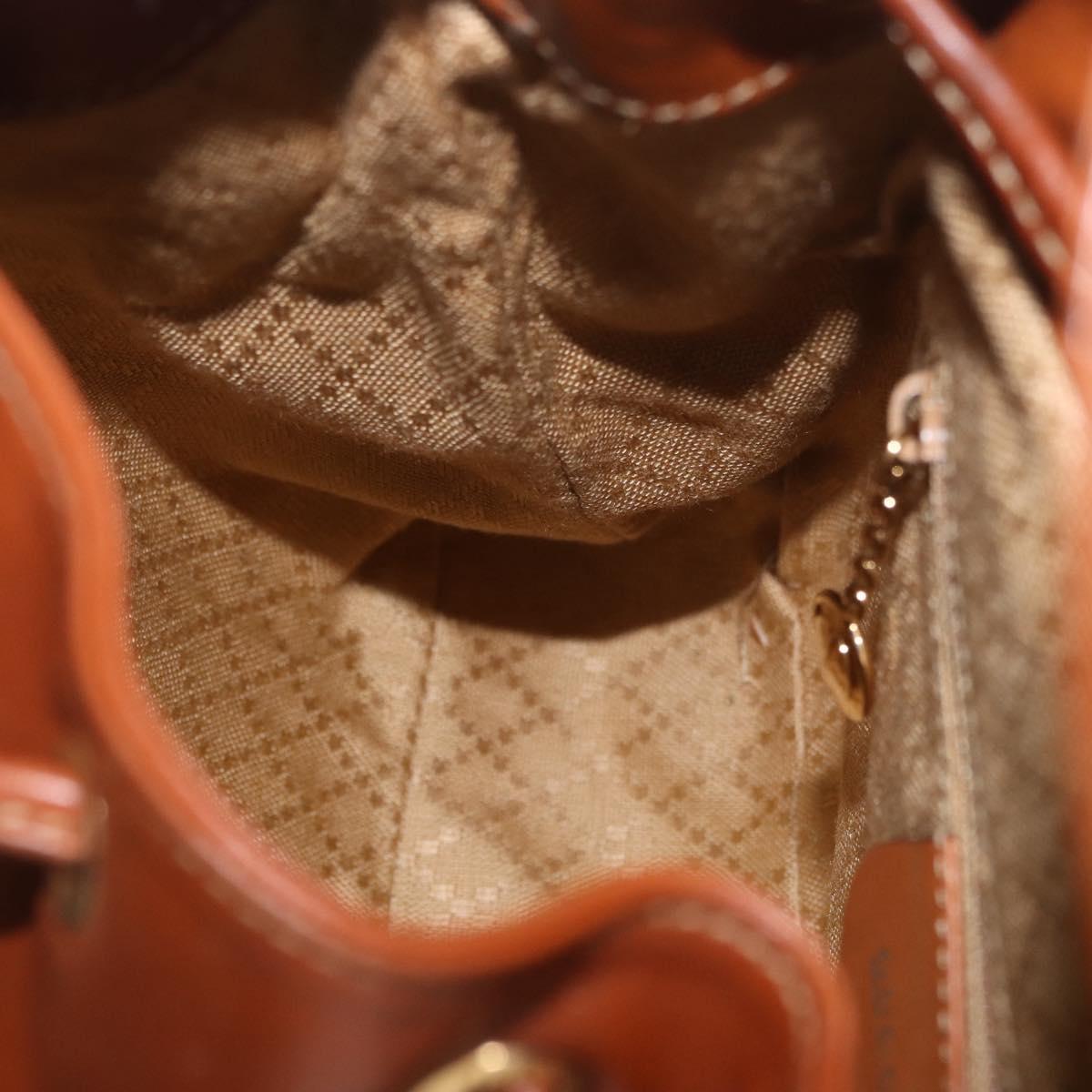 GUCCI Bamboo Backpack Leather Brown Gold 003 2058 0030 Auth ka4930