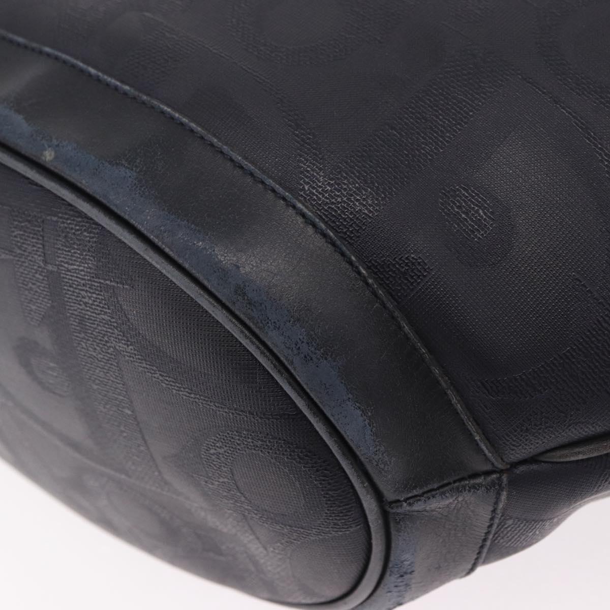 Christian Dior Trotter Canvas Tote Bag Navy Gold Auth ka4935