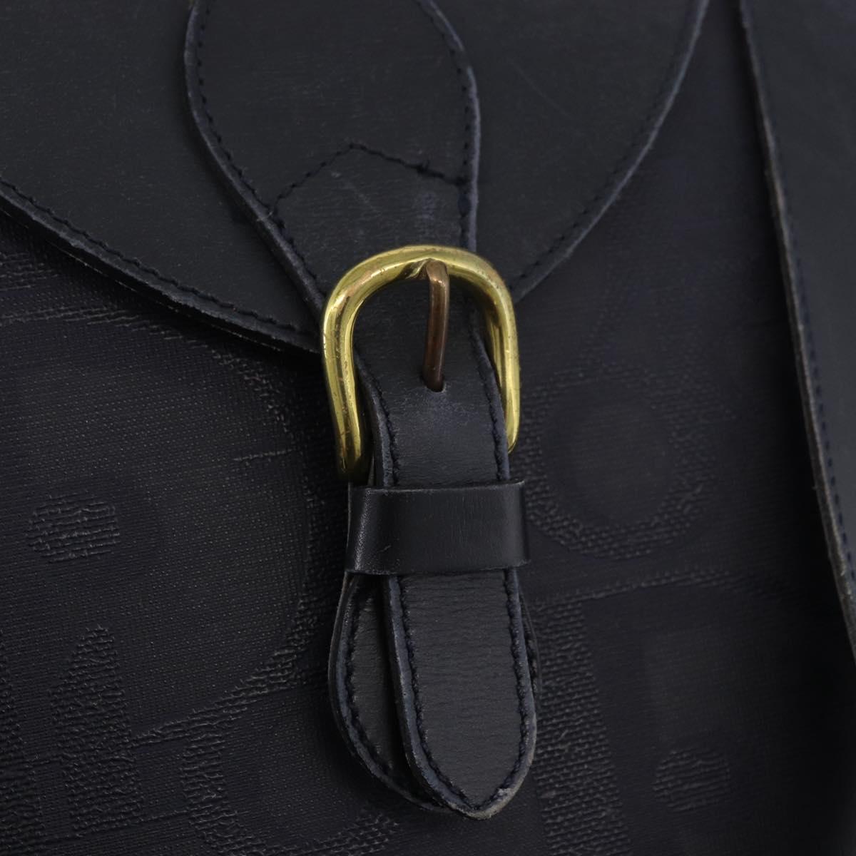 Christian Dior Trotter Canvas Tote Bag Navy Gold Auth ka4935