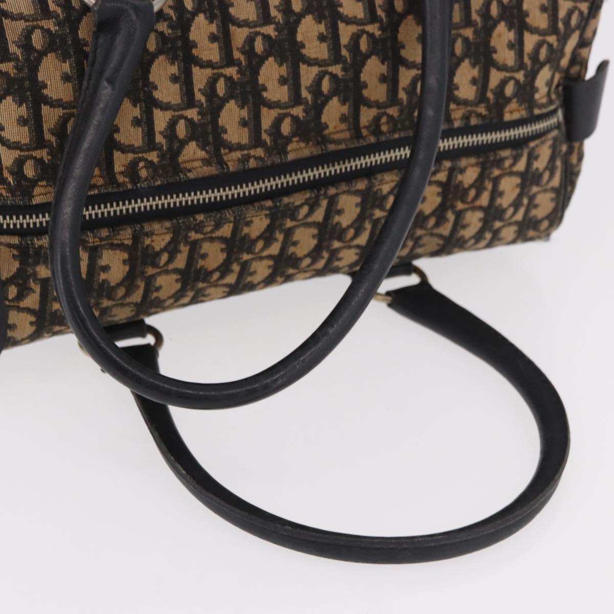 Christian Dior Trotter Canvas Hand Bag Navy Silver Auth ka4937