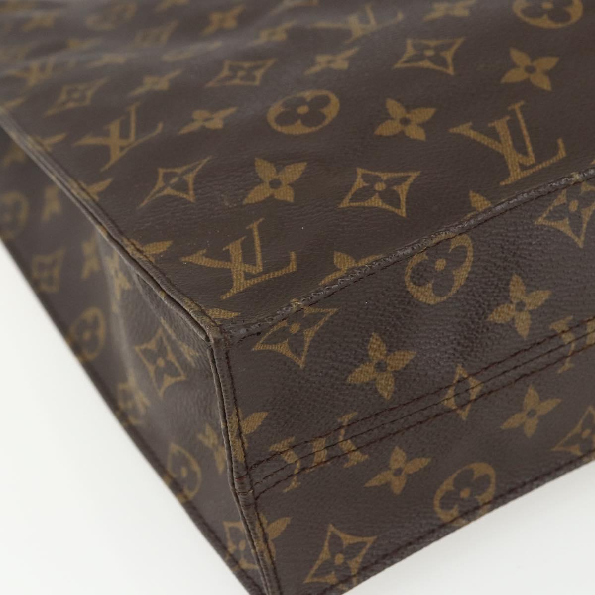 LOUIS VUITTON Monogram Sac Plat Hand Bag M51140 LV Auth ka494