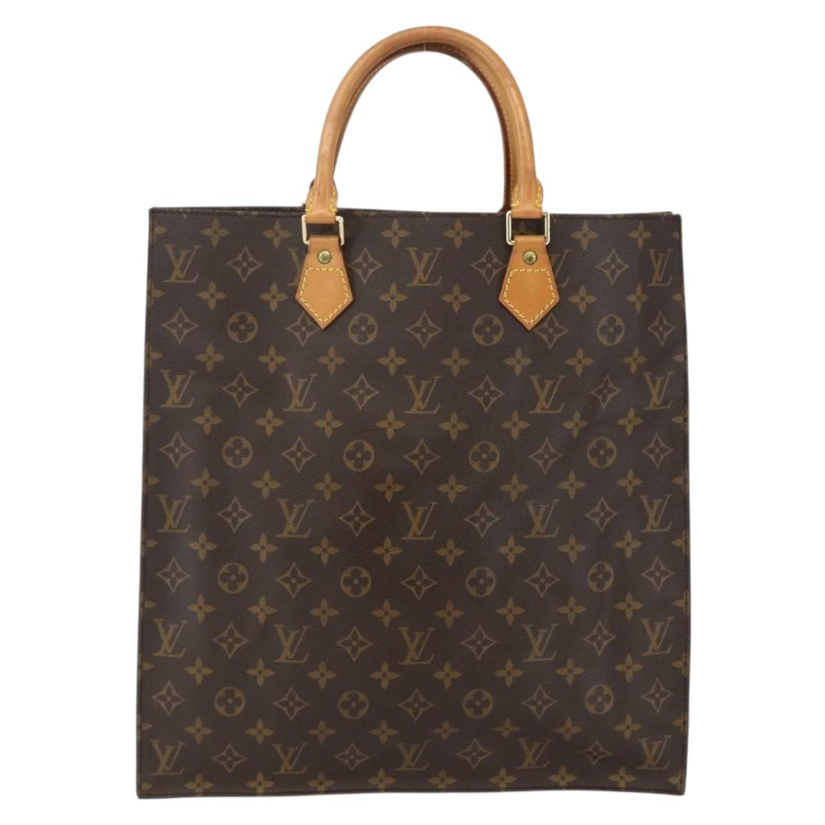 LOUIS VUITTON Monogram Sac Plat Hand Bag M51140 LV Auth ka494