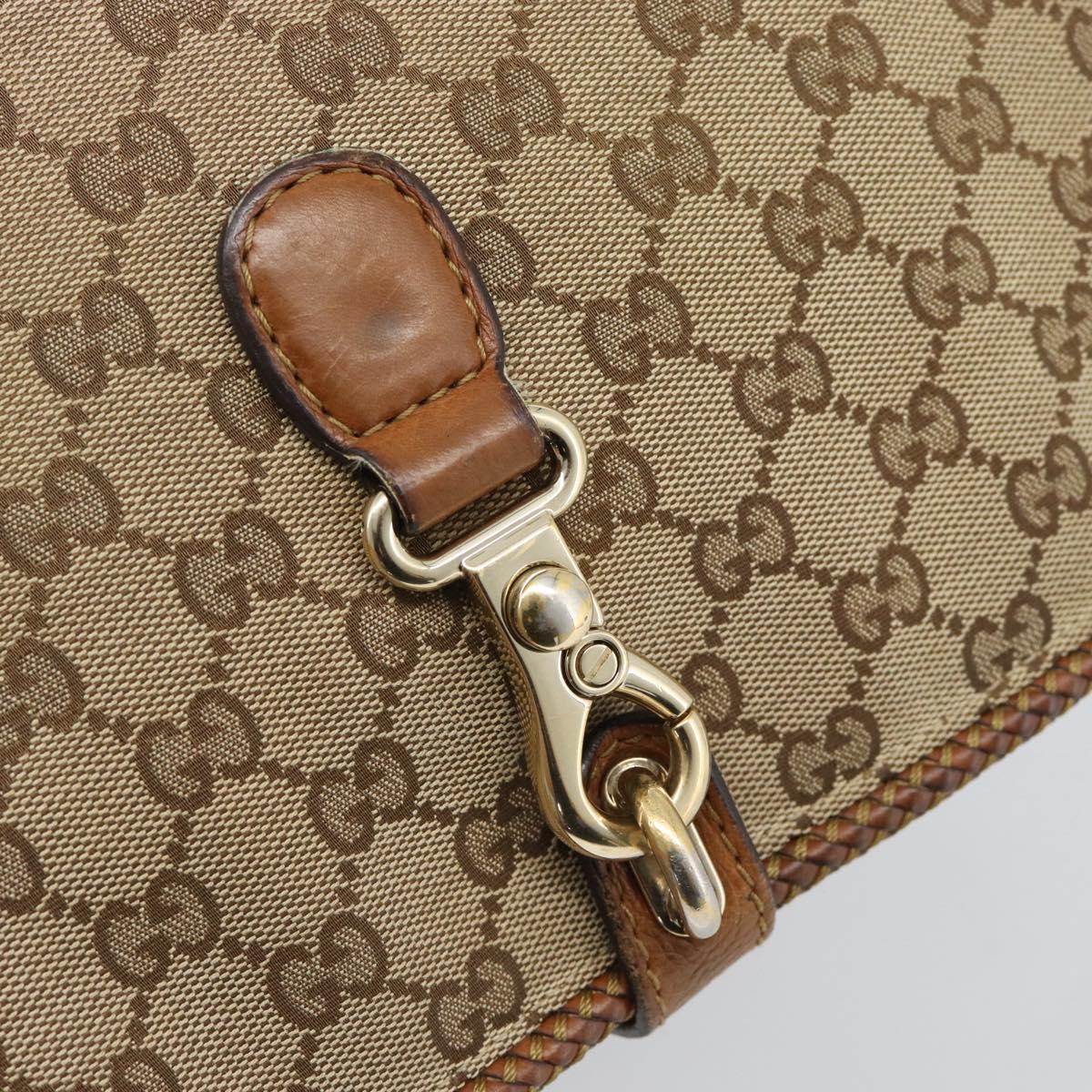 GUCCI GG Canvas Shoulder Bag Beige Gold 257024 Auth ka4943V