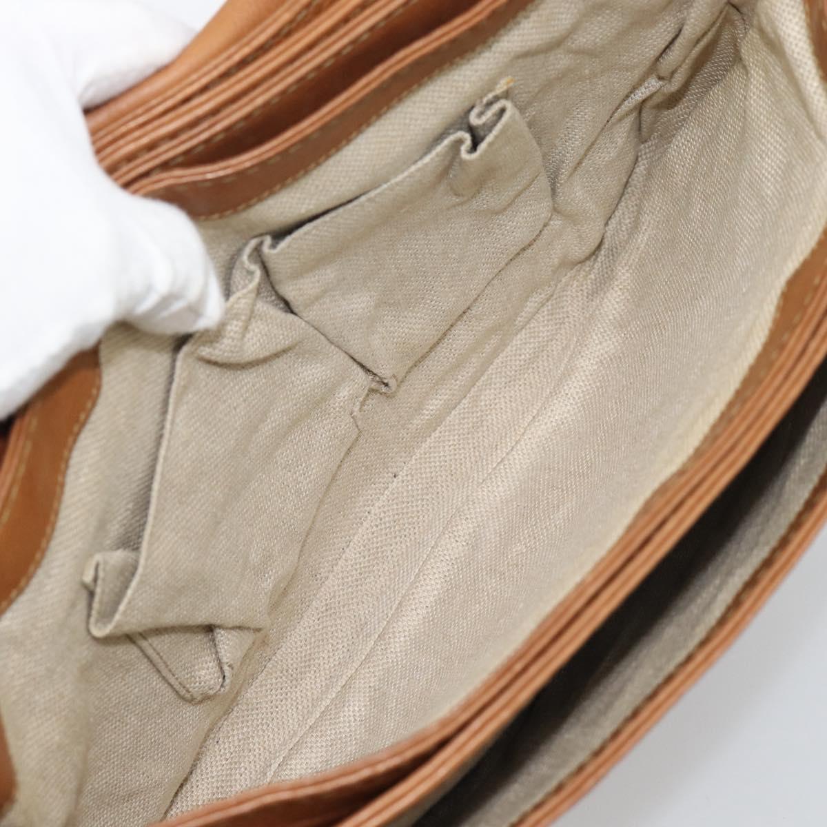 GUCCI GG Canvas Shoulder Bag Beige Gold 257024 Auth ka4943V