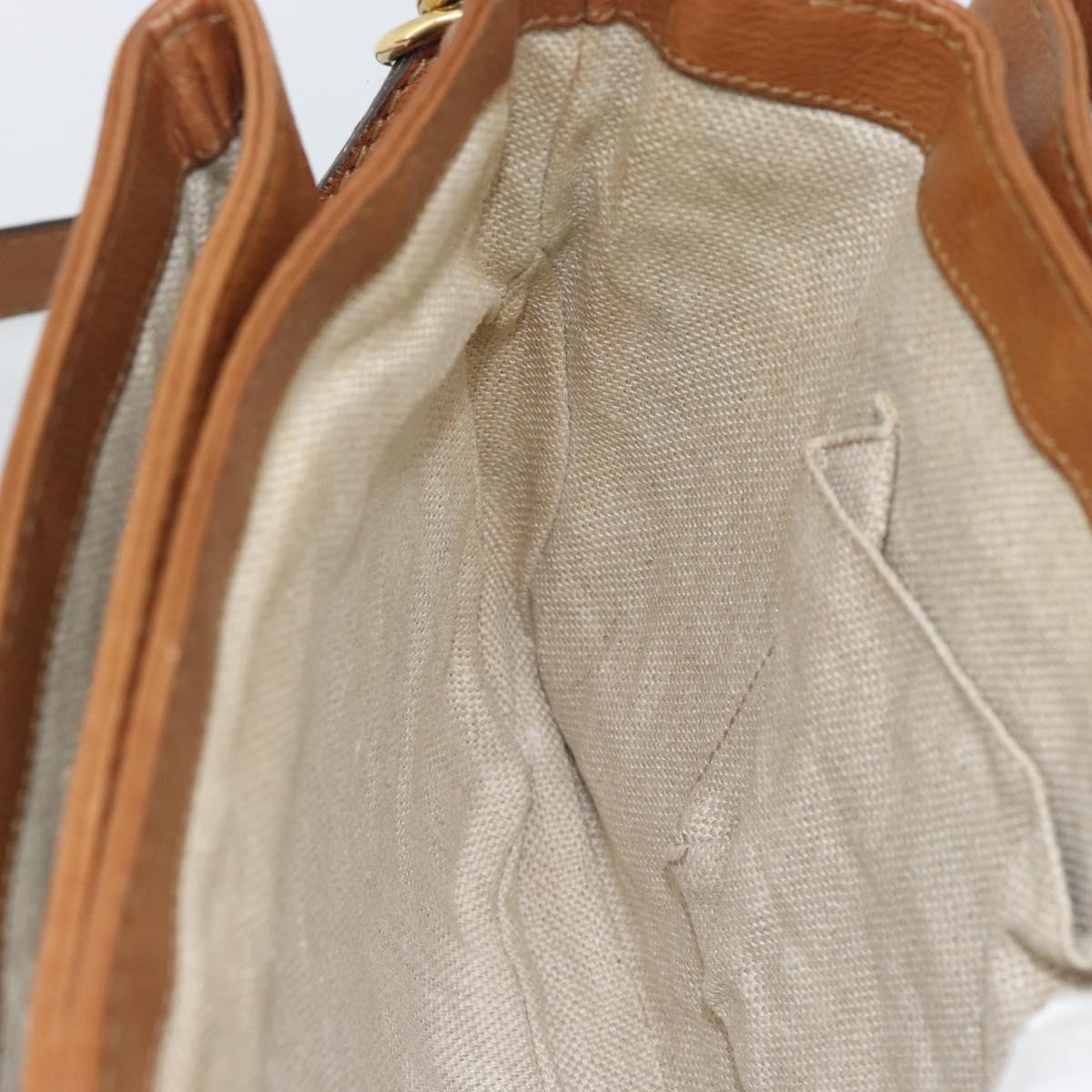 GUCCI GG Canvas Shoulder Bag Beige Gold 257024 Auth ka4943V
