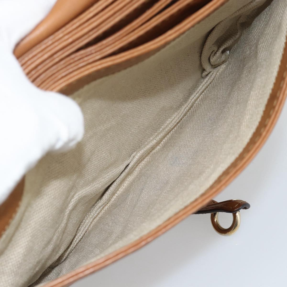 GUCCI GG Canvas Shoulder Bag Beige Gold 257024 Auth ka4943V