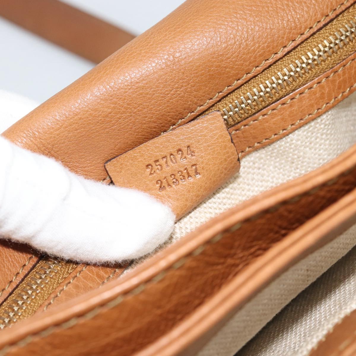 GUCCI GG Canvas Shoulder Bag Beige Gold 257024 Auth ka4943V