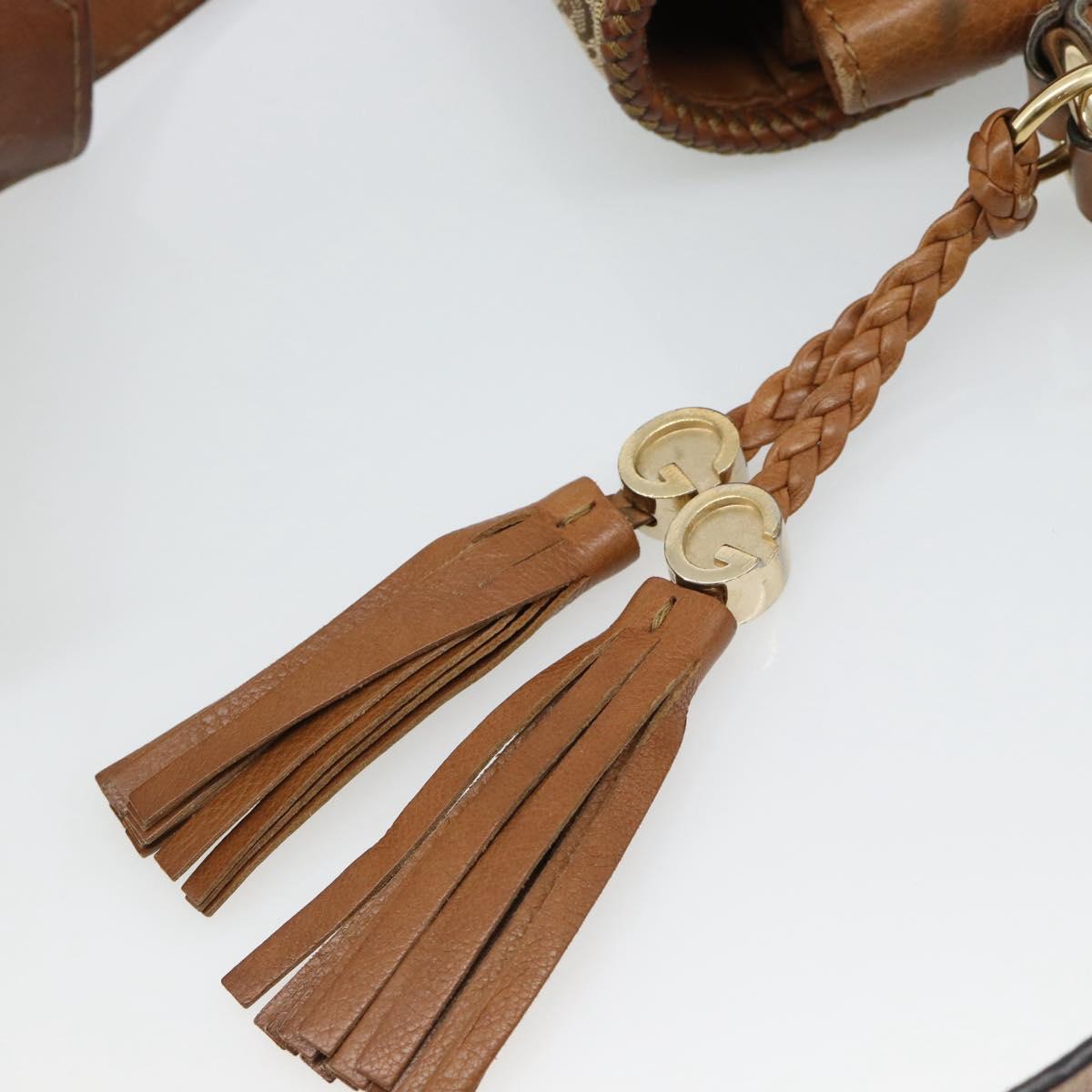 GUCCI GG Canvas Shoulder Bag Beige Gold 257024 Auth ka4943V