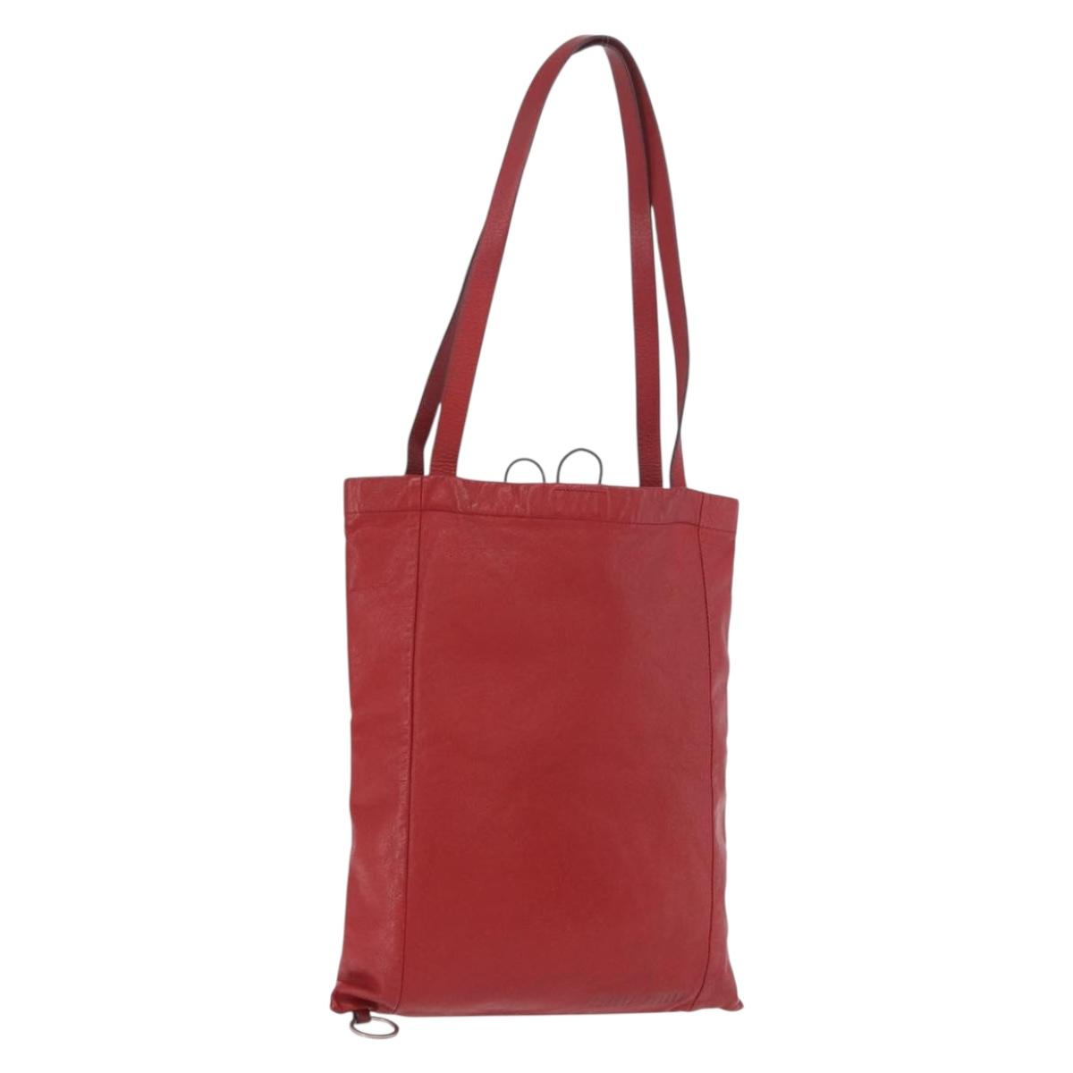 Miu Miu Tote Bag Leather Red Auth ka4953A