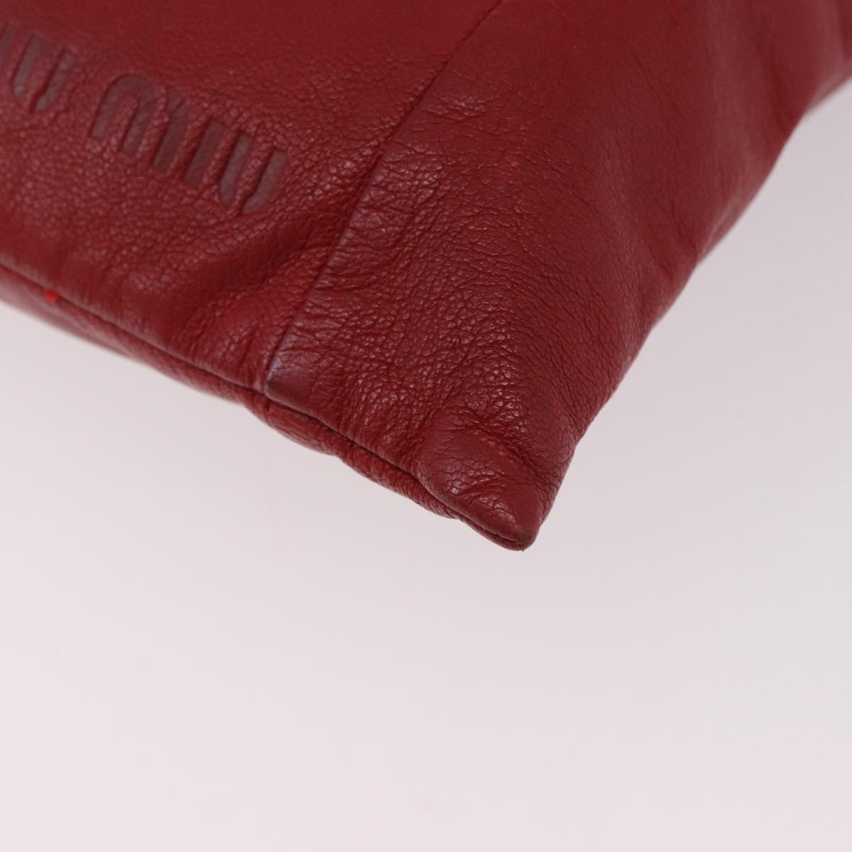 Miu Miu Tote Bag Leather Red Auth ka4953A