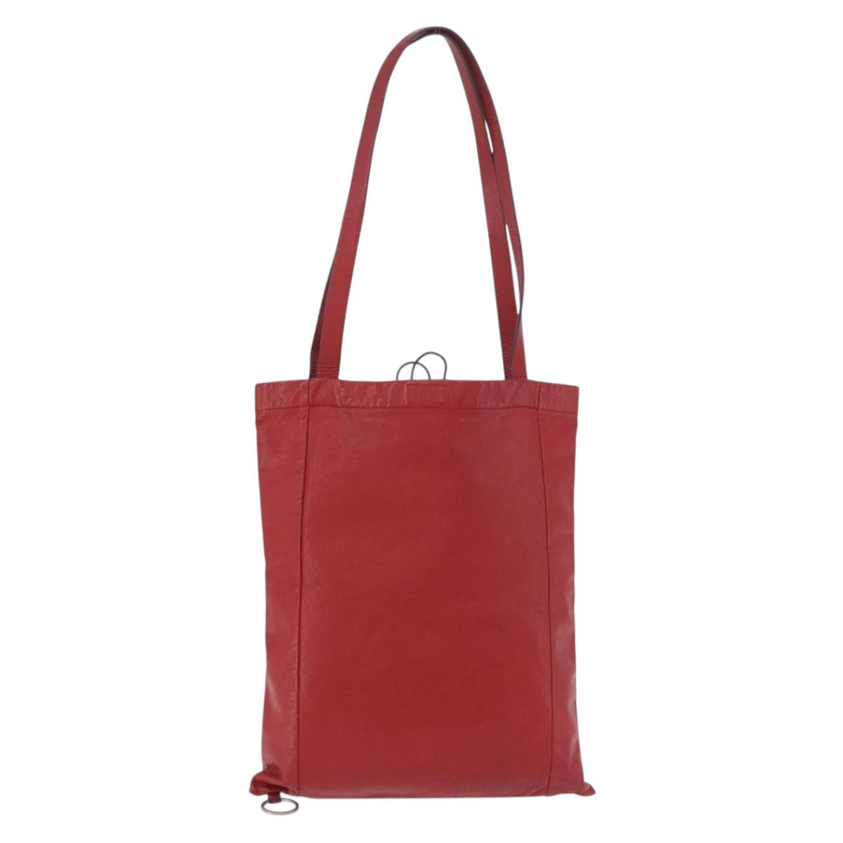 Miu Miu Tote Bag Leather Red Auth ka4953A
