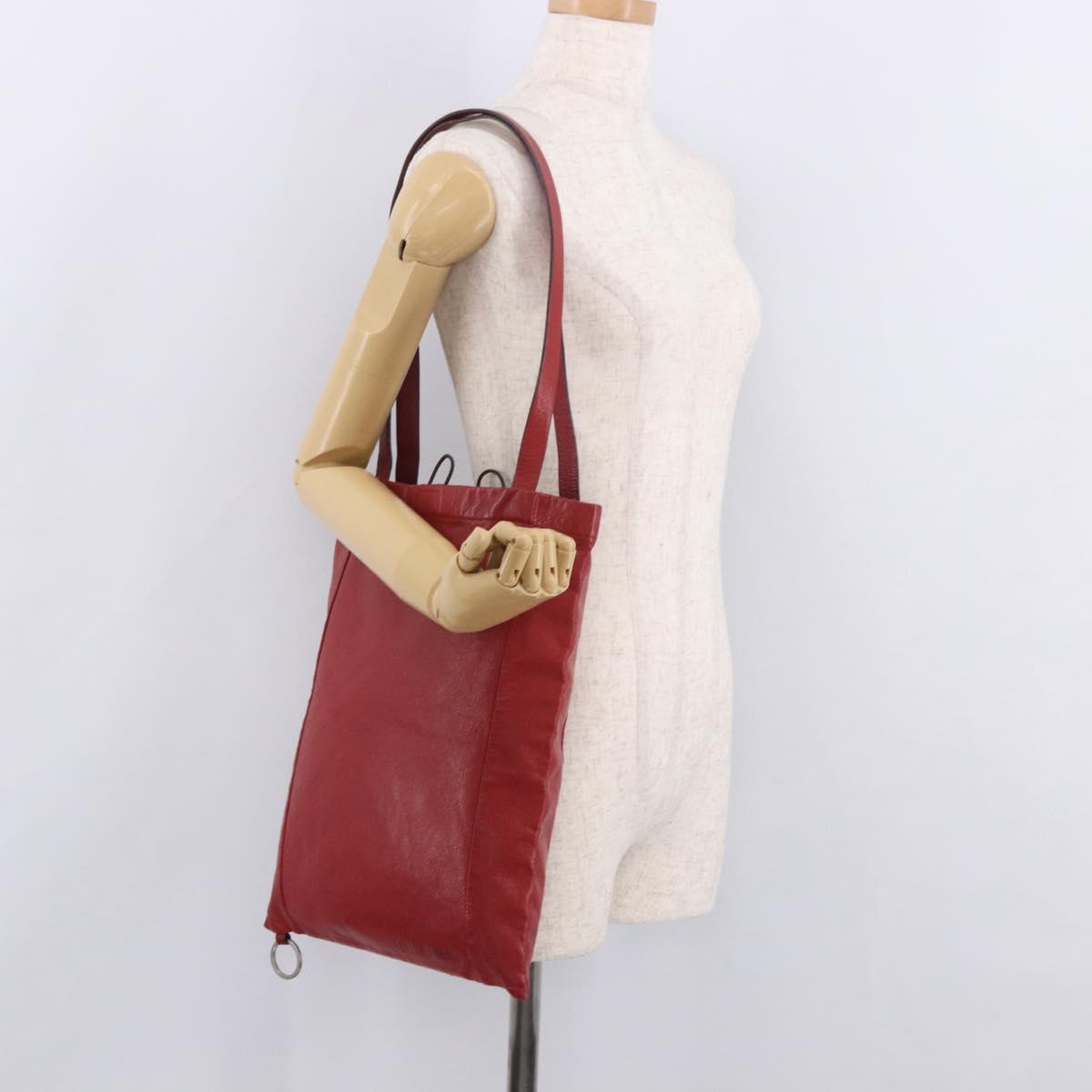 Miu Miu Tote Bag Leather Red Auth ka4953A