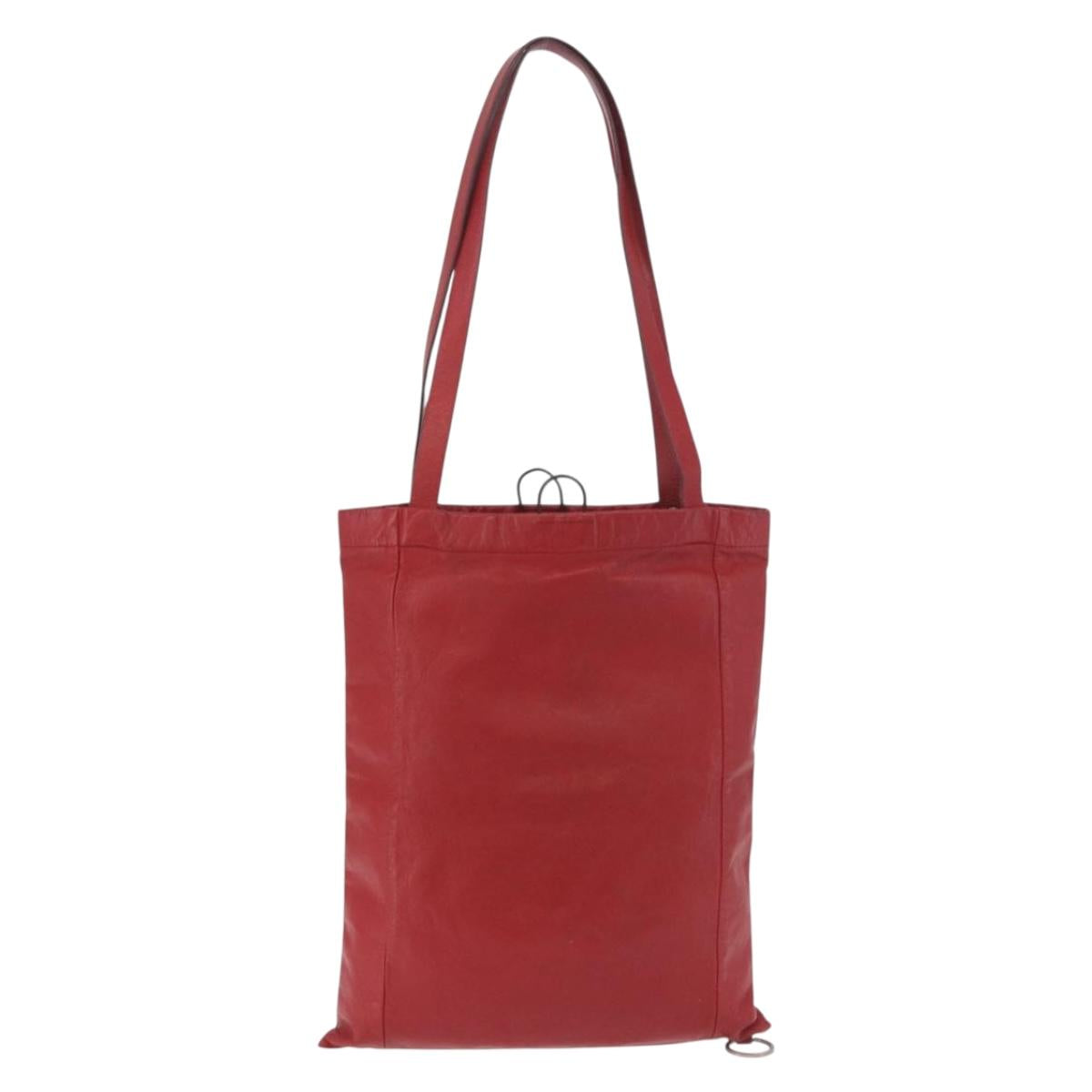 Miu Miu Tote Bag Leather Red Auth ka4953A