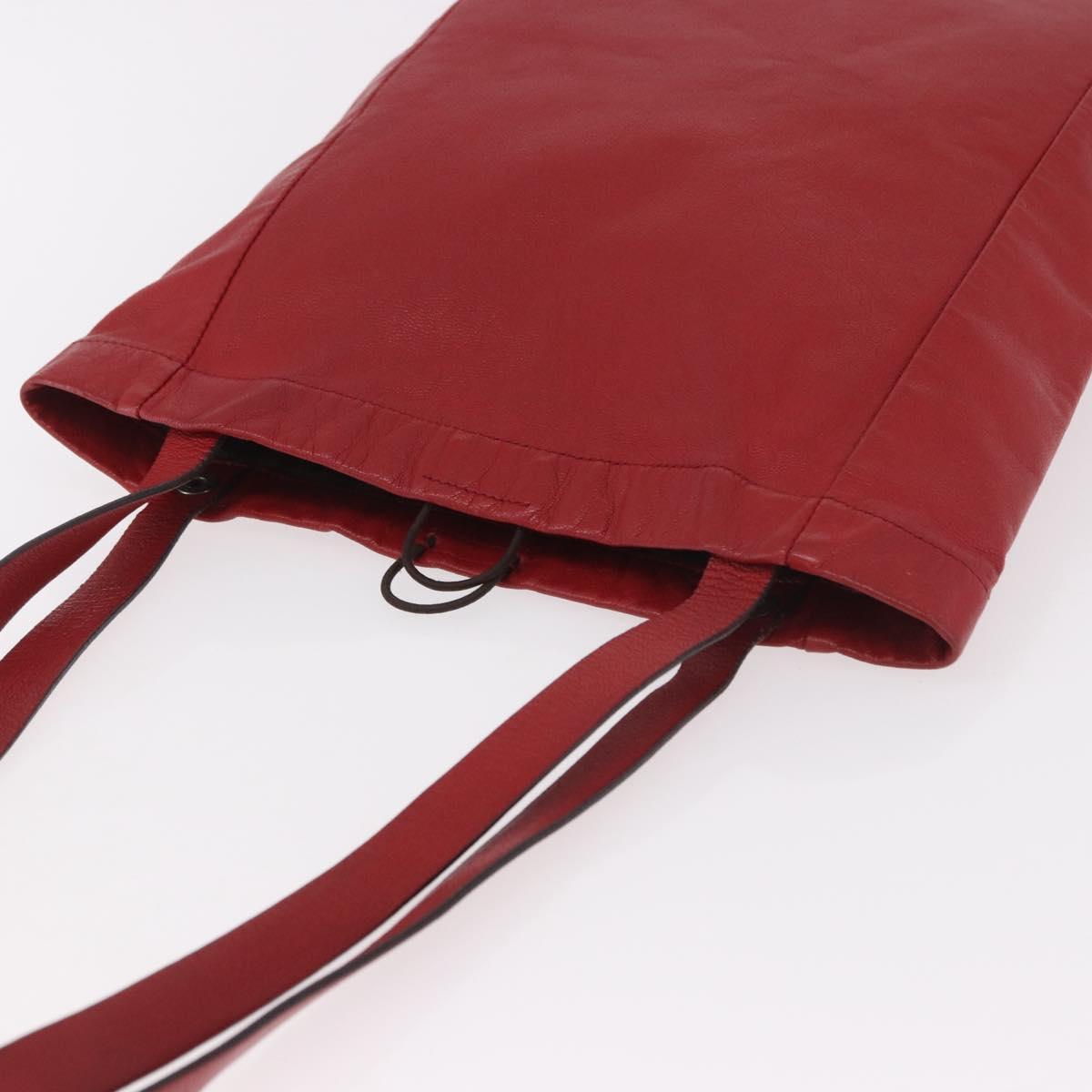 Miu Miu Tote Bag Leather Red Auth ka4953A