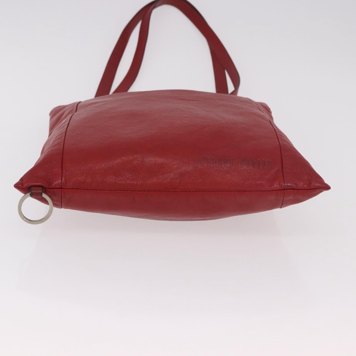 Miu Miu Tote Bag Leather Red Auth ka4953A