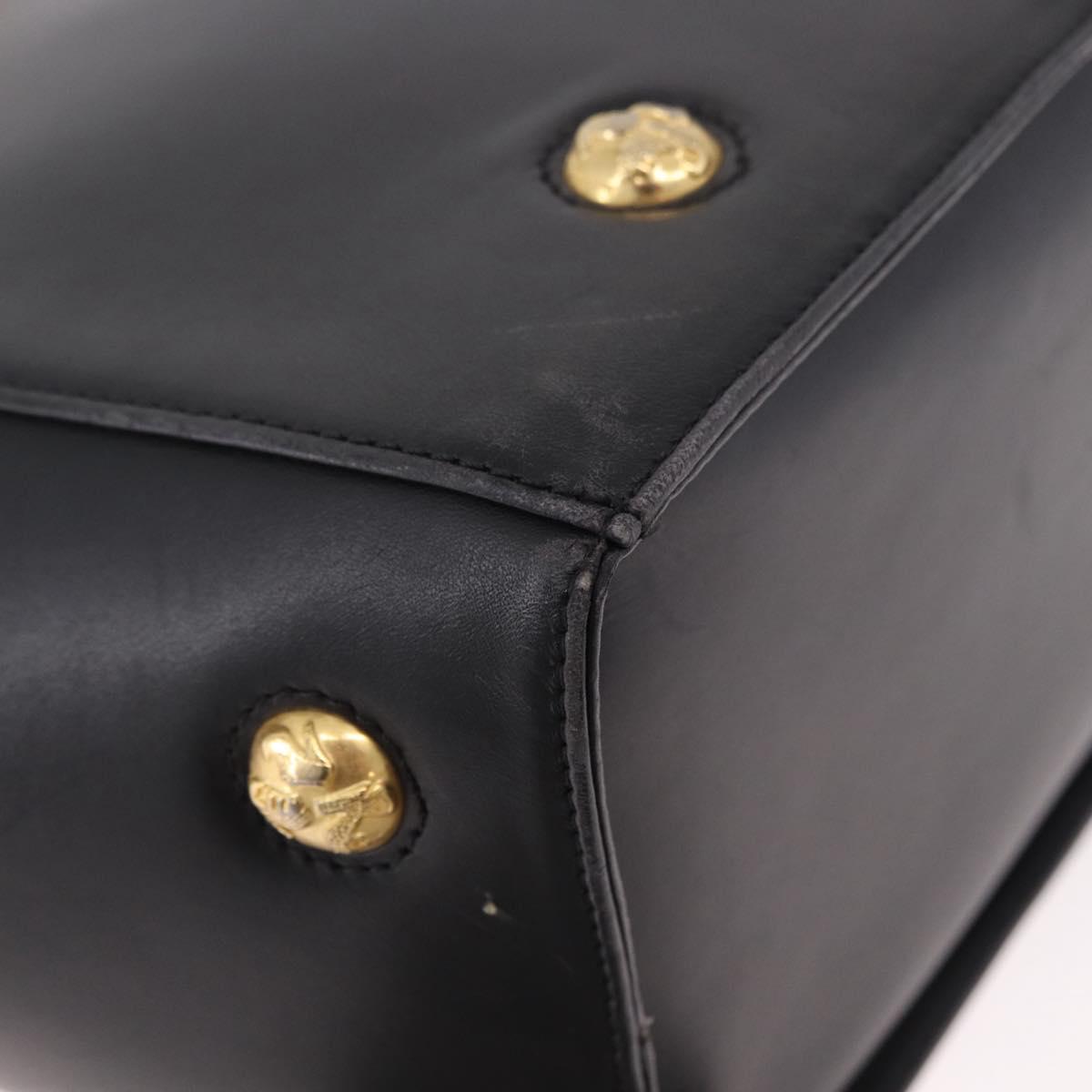 Salvatore Ferragamo Shoulder Bag Leather Black Gold Auth ka4956