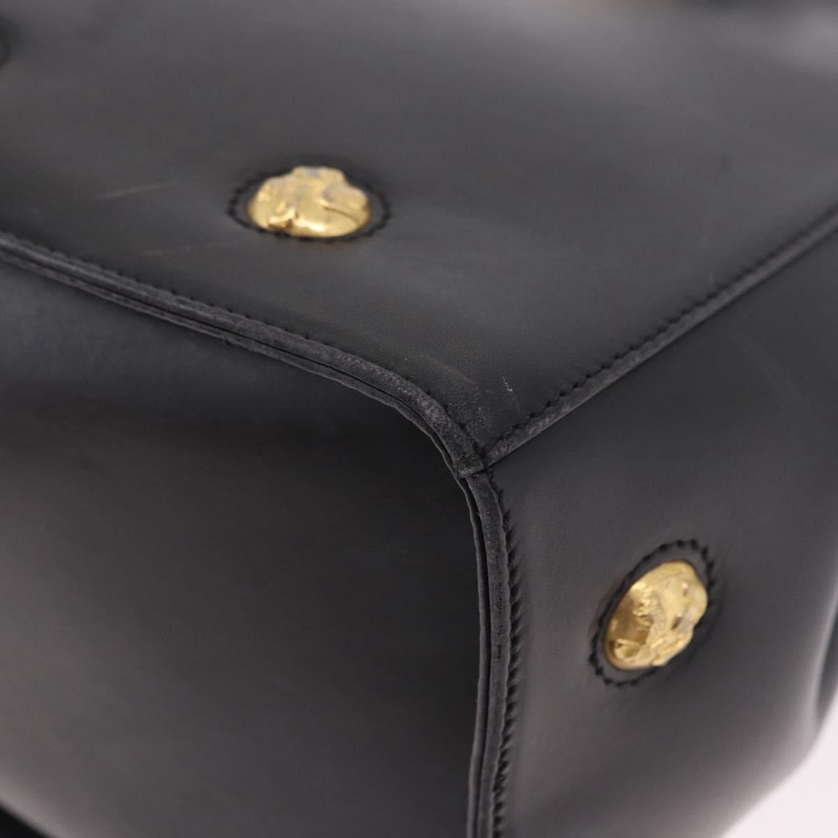Salvatore Ferragamo Shoulder Bag Leather Black Gold Auth ka4956
