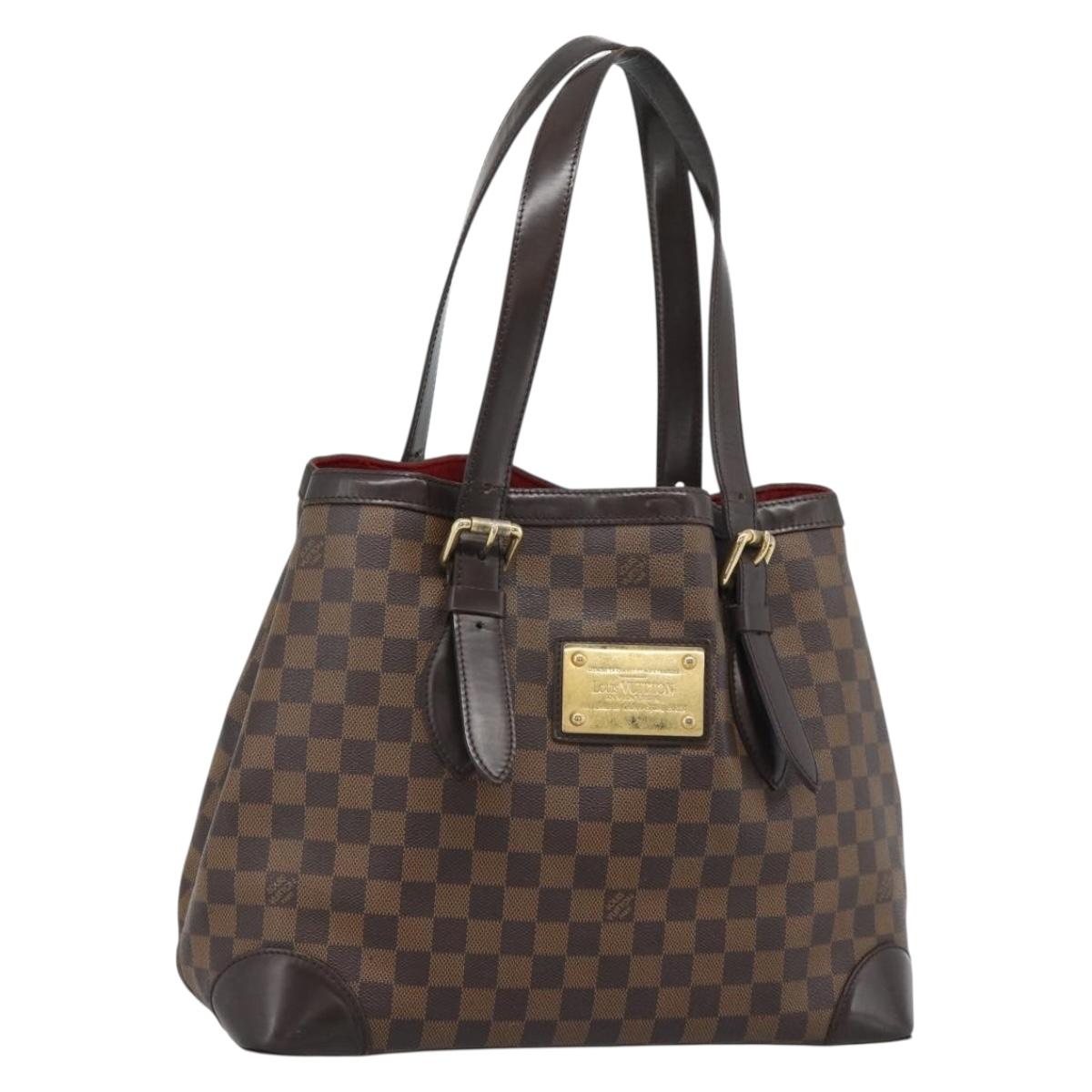 LOUIS VUITTON Damier Ebene Hampstead MM Tote Bag N51204 LV Auth ka4958