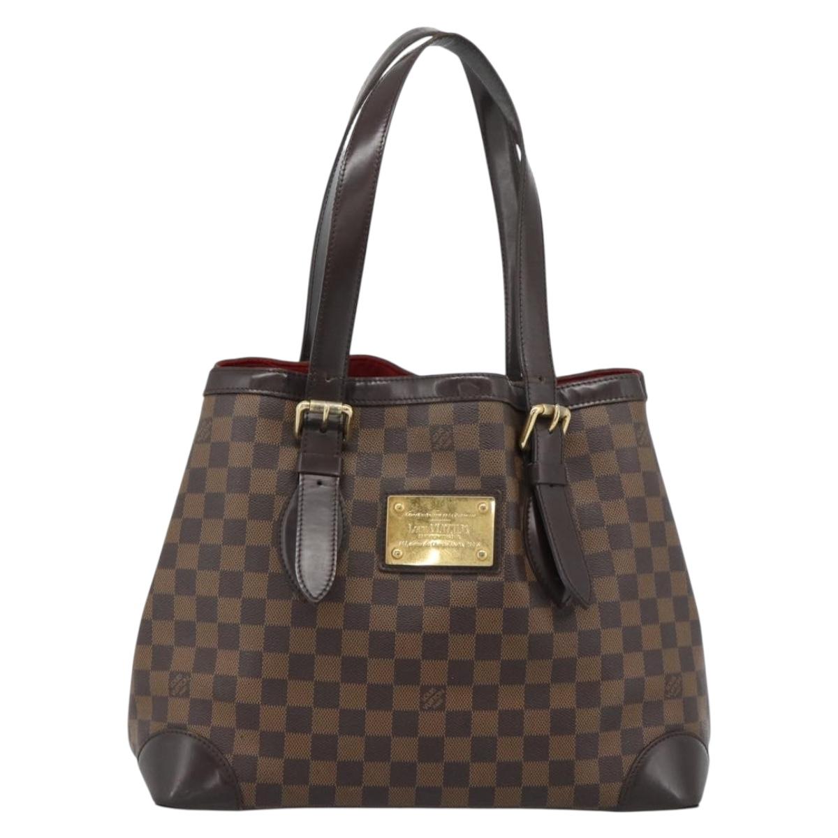 LOUIS VUITTON Damier Ebene Hampstead MM Tote Bag N51204 LV Auth ka4958